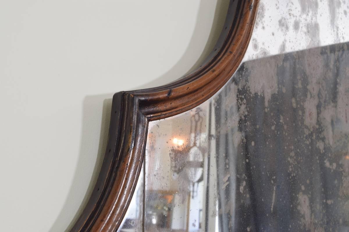 Italian, Genovese, Walnut Wall Mirror in the Queen Anne Style, 18th Century For Sale 1