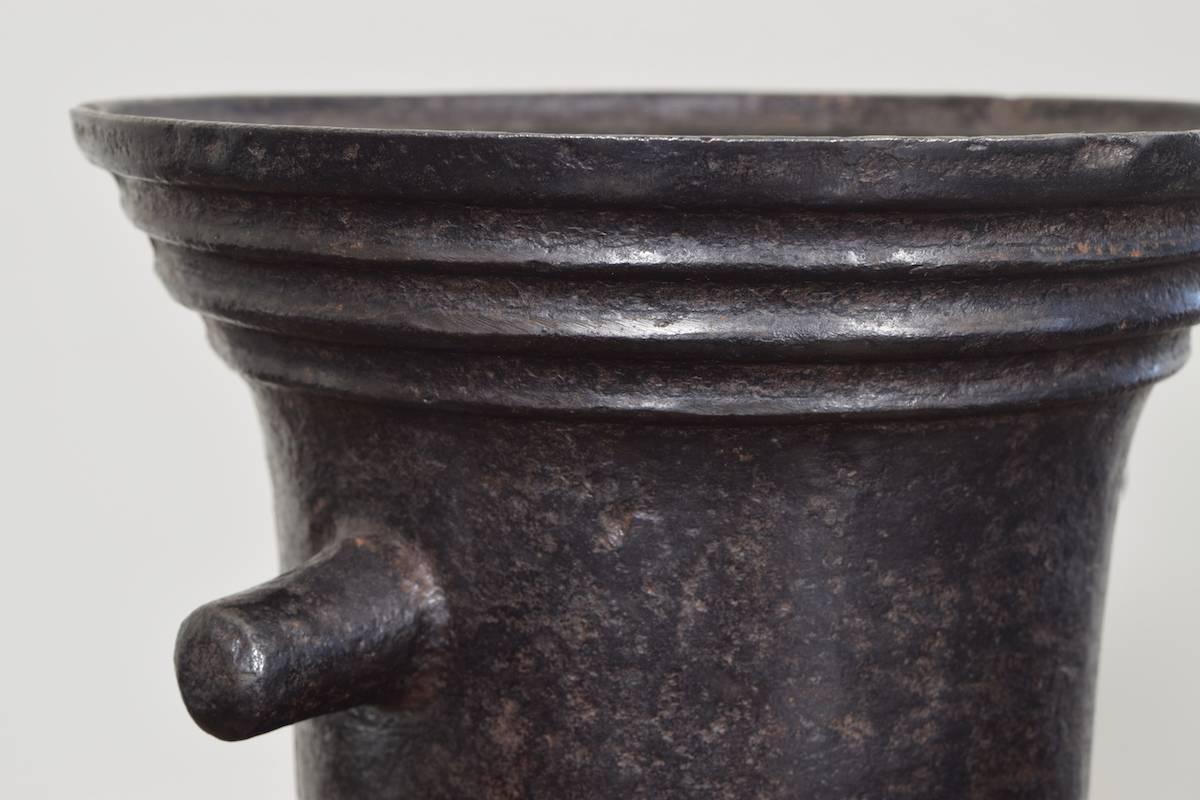 French Steel Mortar and Pestle, Louis XIII Period, Early 18th Century In Excellent Condition In Atlanta, GA