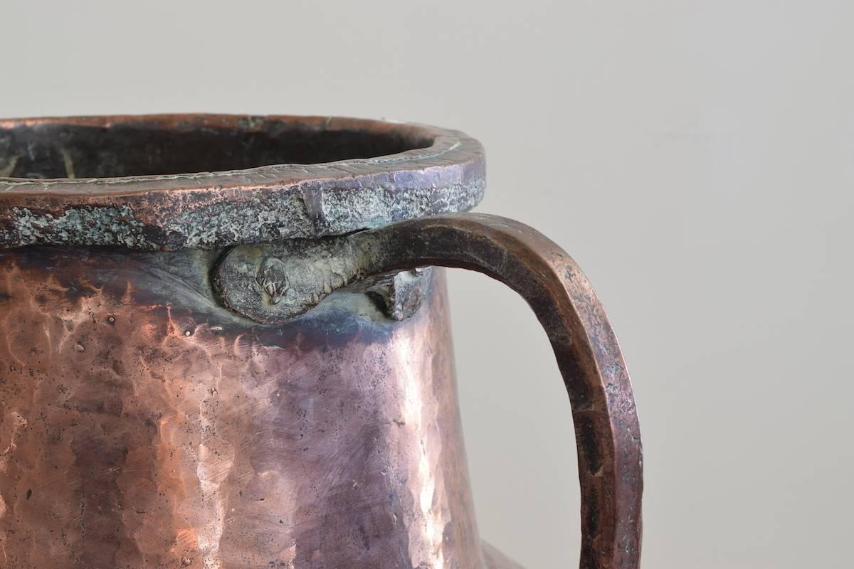 Hammered Substantial Early 19th Century Copper Urn