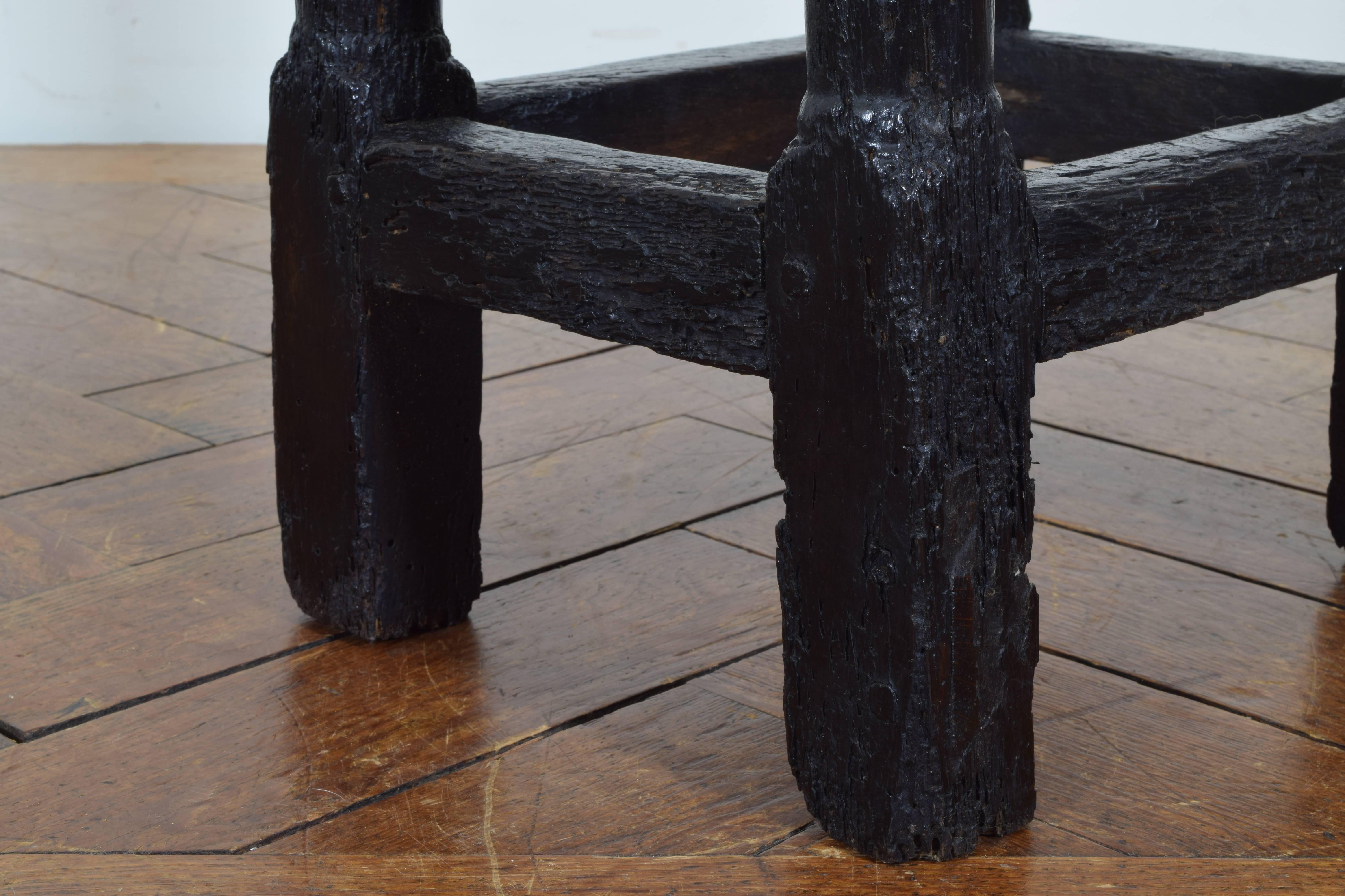 Dutch Early 18th Century Oak Traveling Stool For Sale 1
