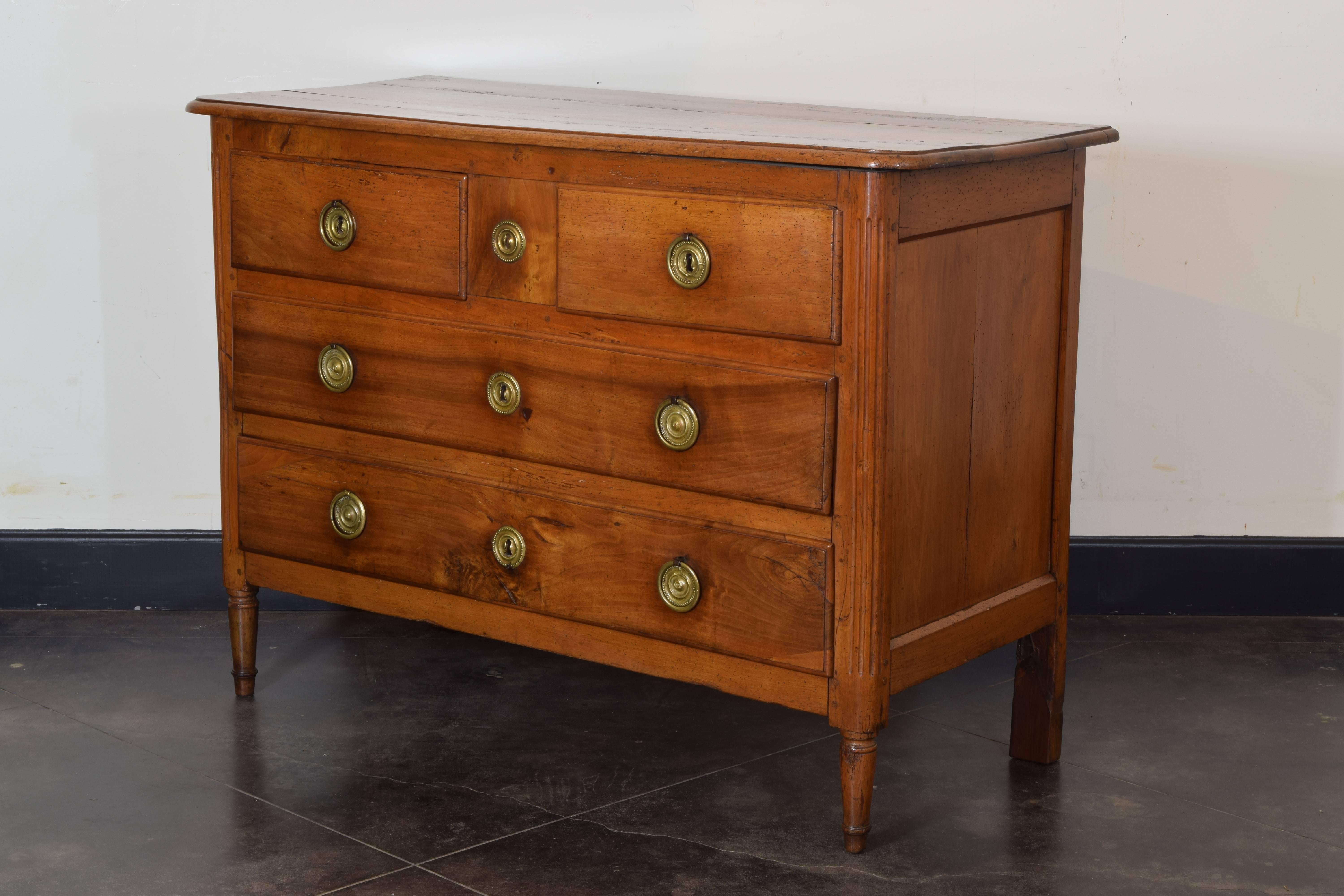 Louis XVI Late LXVI Period French Light Walnut Four-Drawer Commode