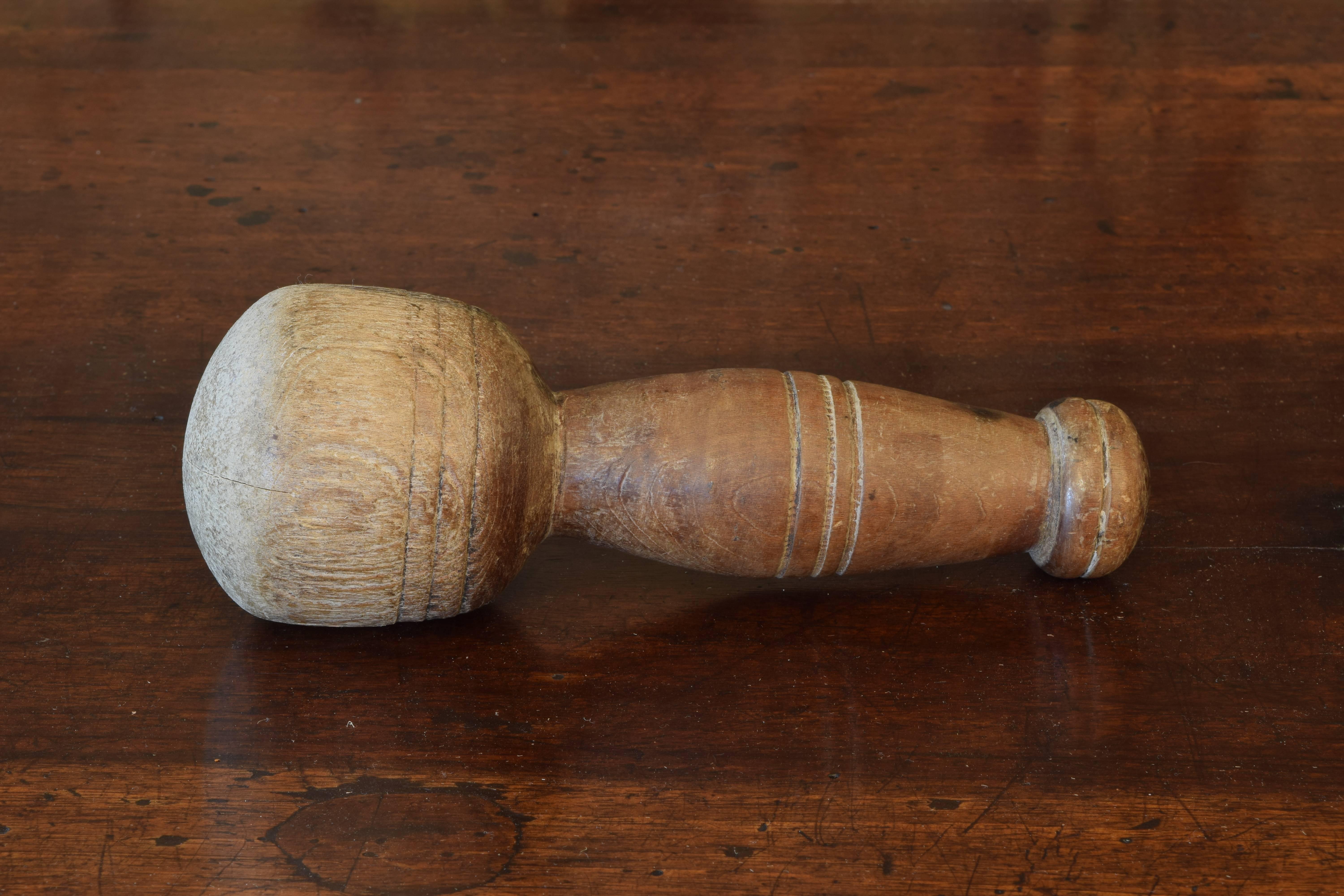 Mid-19th Century French Walnut Second Quarter of the 19th Century Mortar and Pestle