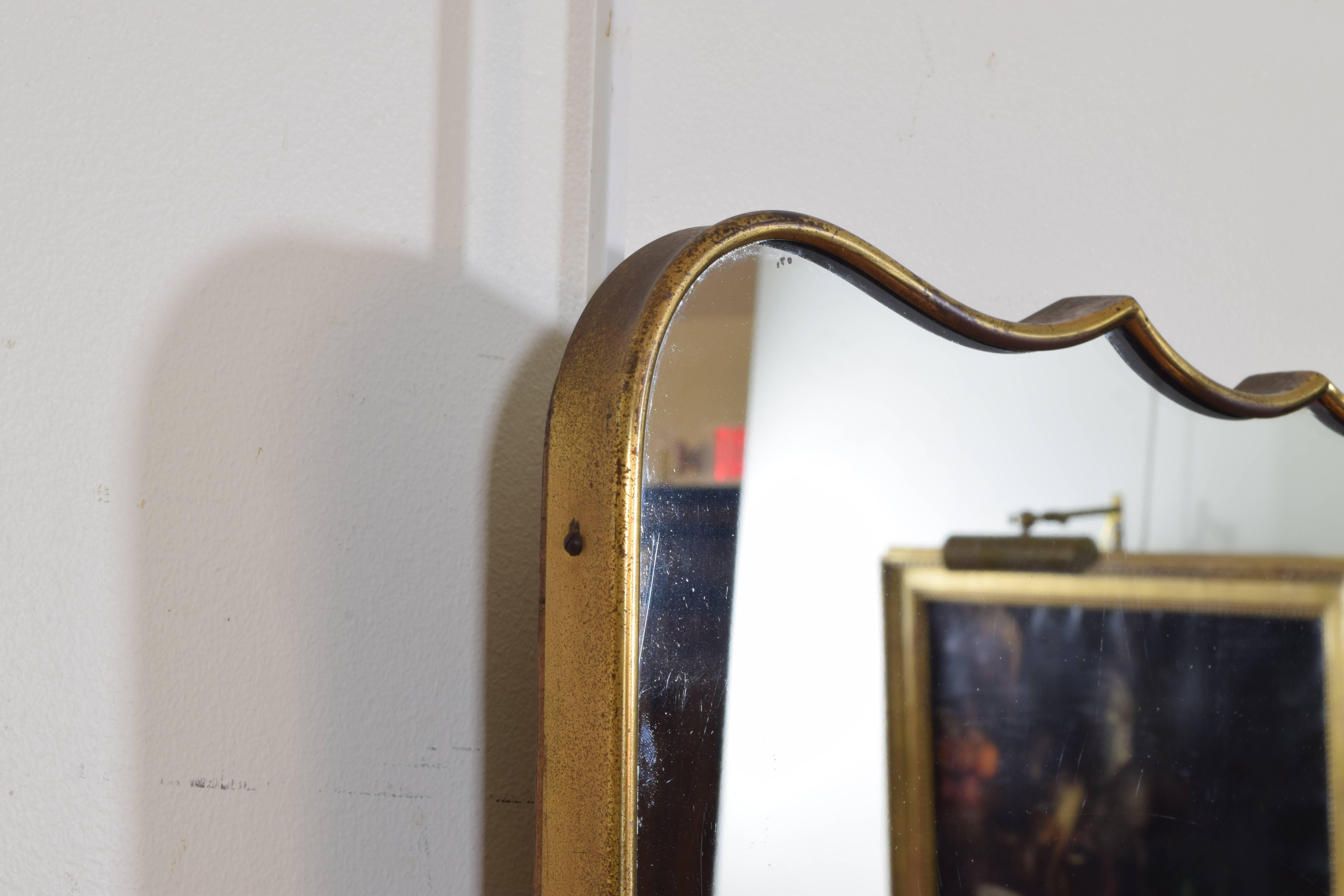 Italian Mid-20th Century Brass Mirror In Excellent Condition In Atlanta, GA