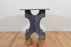 French Slate Garden Table of Three-Piece Construction