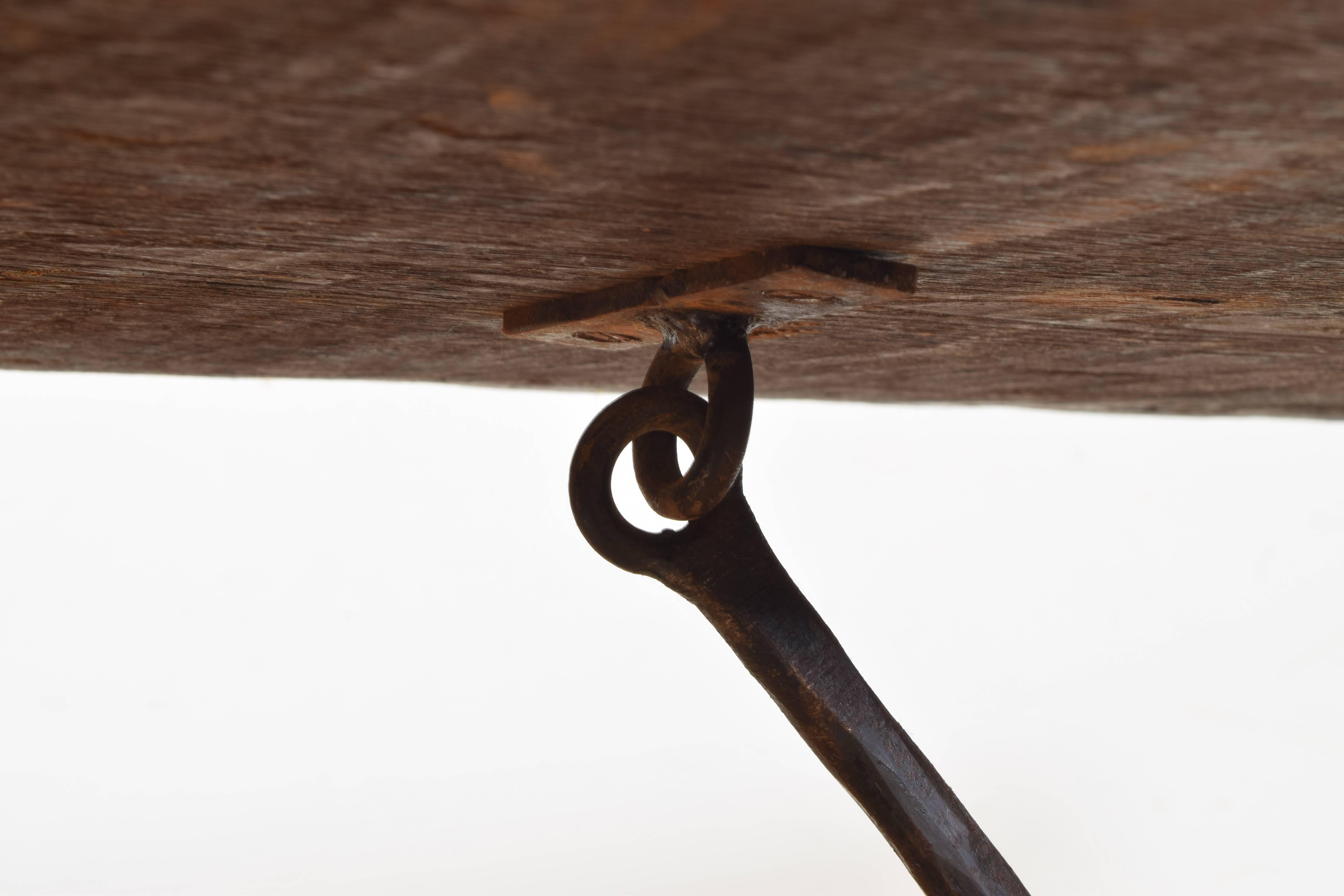 Spanish Walnut and Wrought Iron Table, Early 18th Century 2