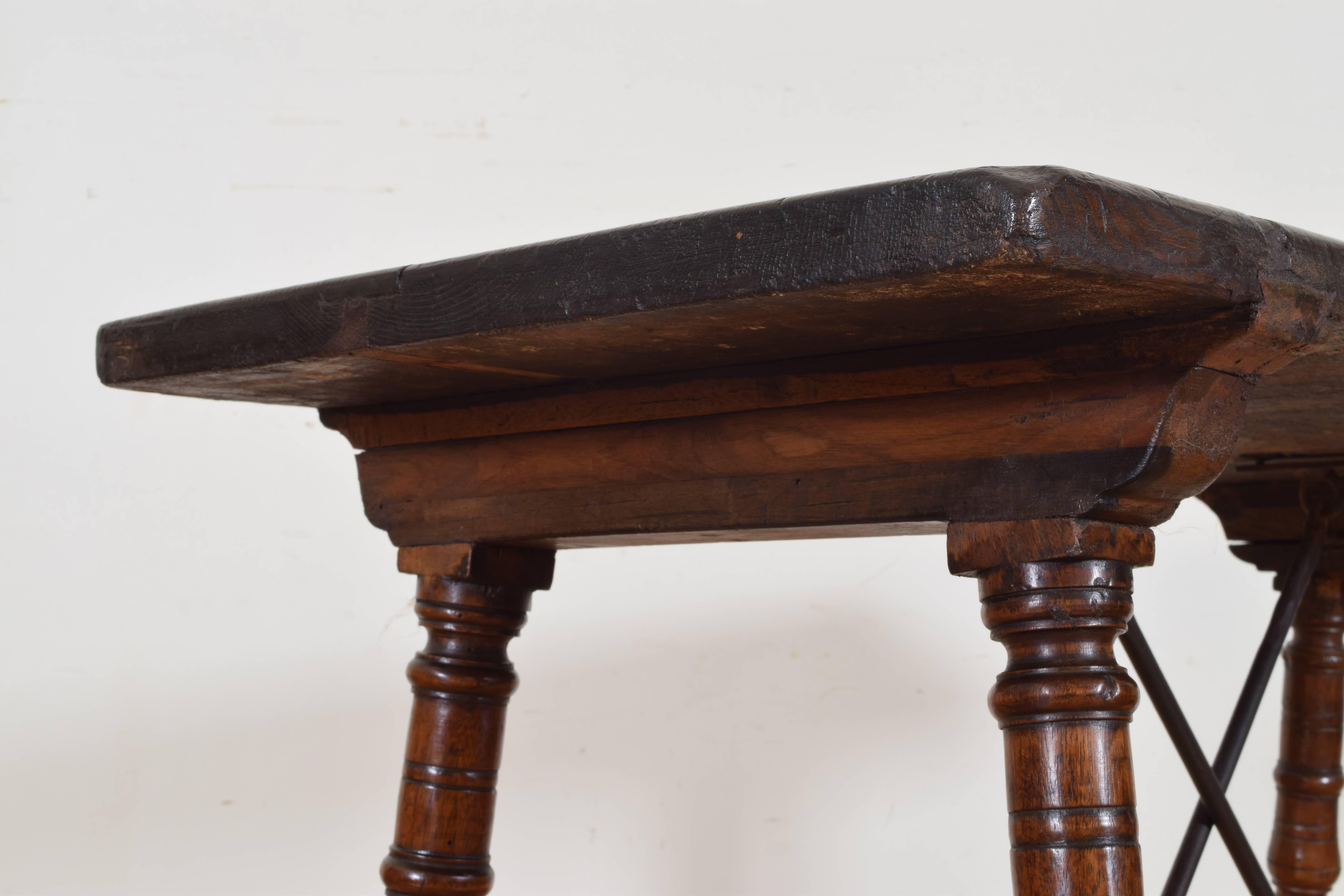 Spanish Walnut and Wrought Iron Table, Early 18th Century In Excellent Condition In Atlanta, GA