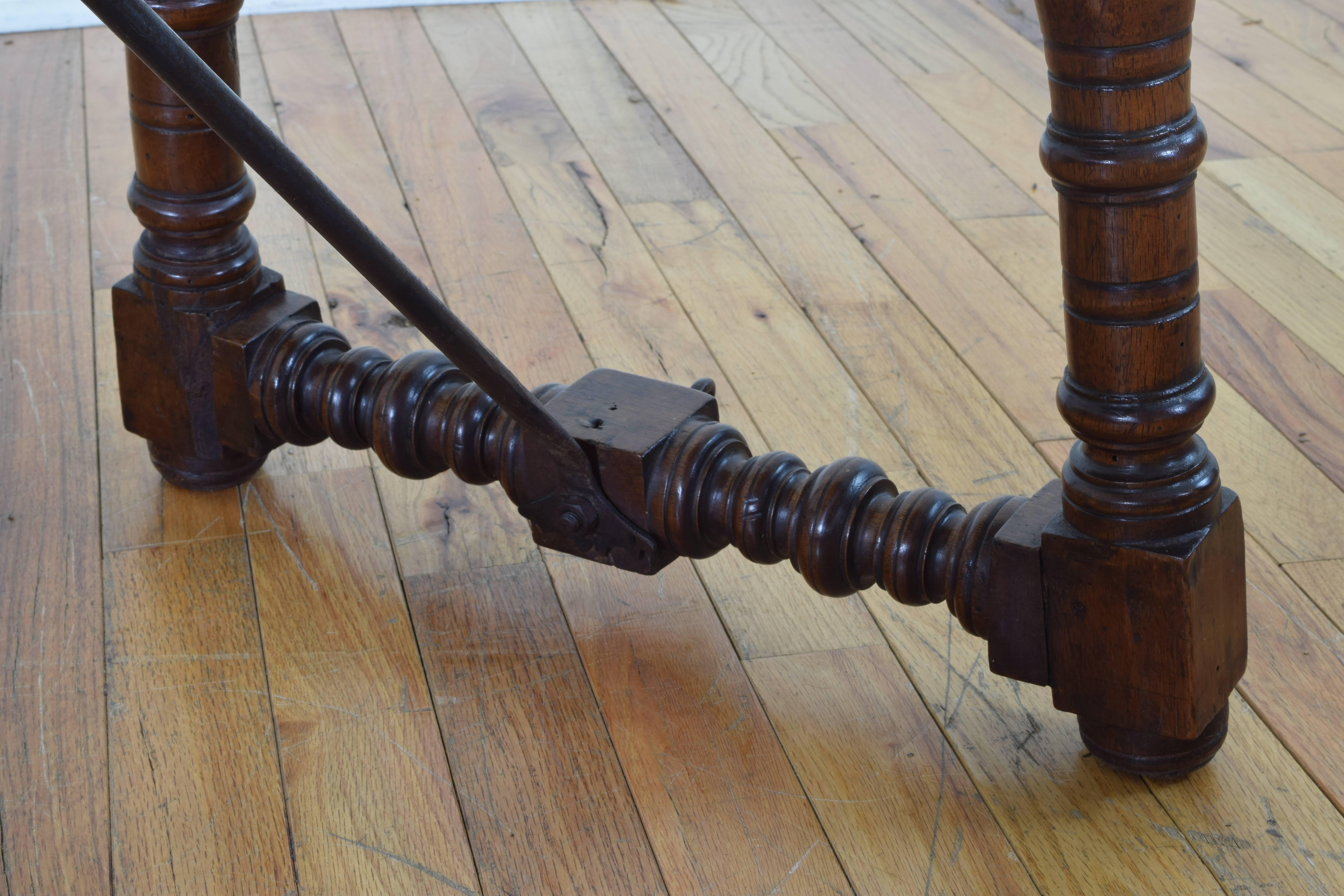 Spanish Walnut and Wrought Iron Table, Early 18th Century 4