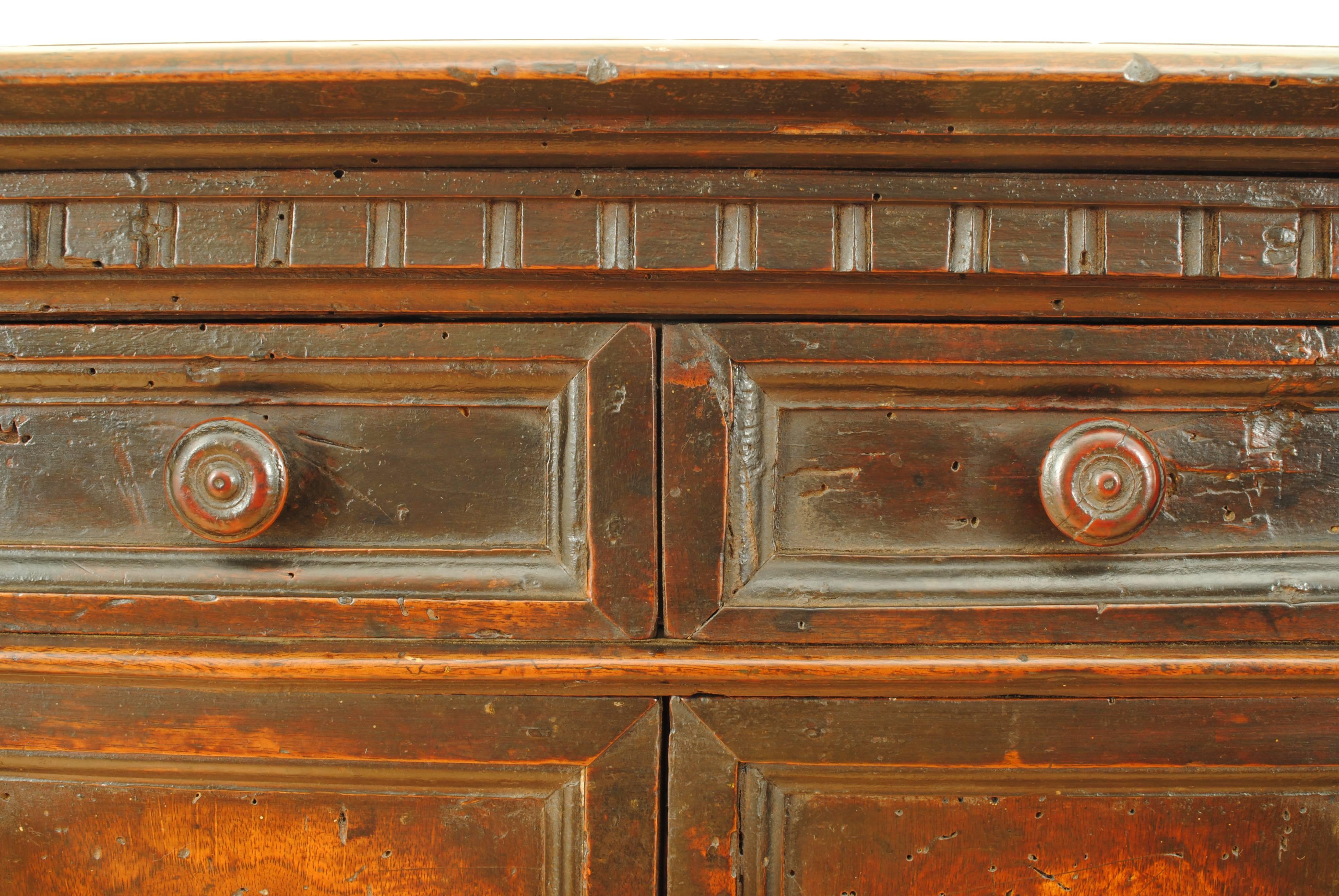Italian, Tuscany, Baroque Walnut Shallow Credenza, 17th Century 3