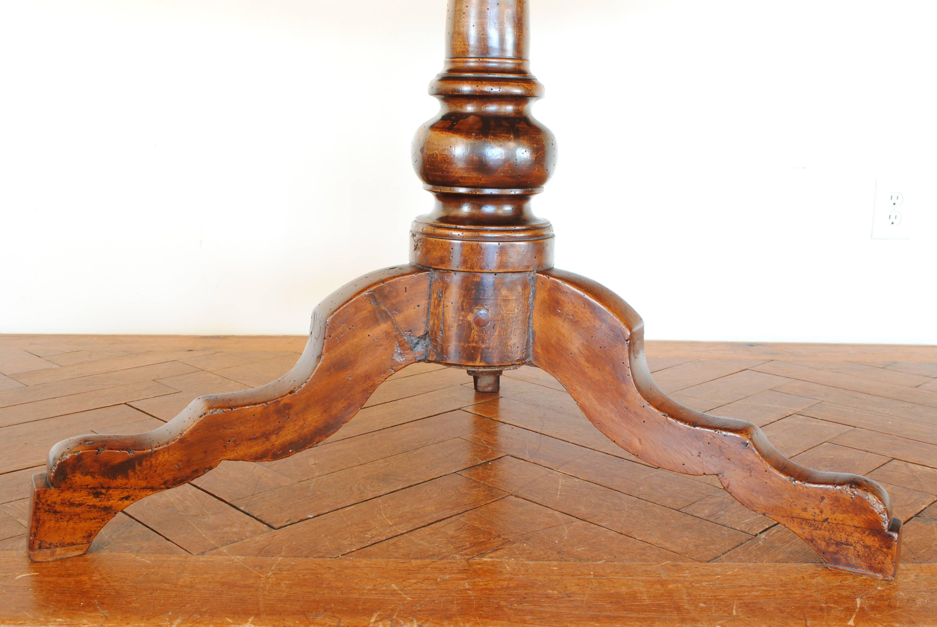 Italian Solid Walnut Neoclassical Center or End Table 2