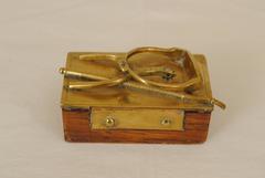 French Equestrian Themed Bronze Matchbox with Hinged Top, Early 20th Century