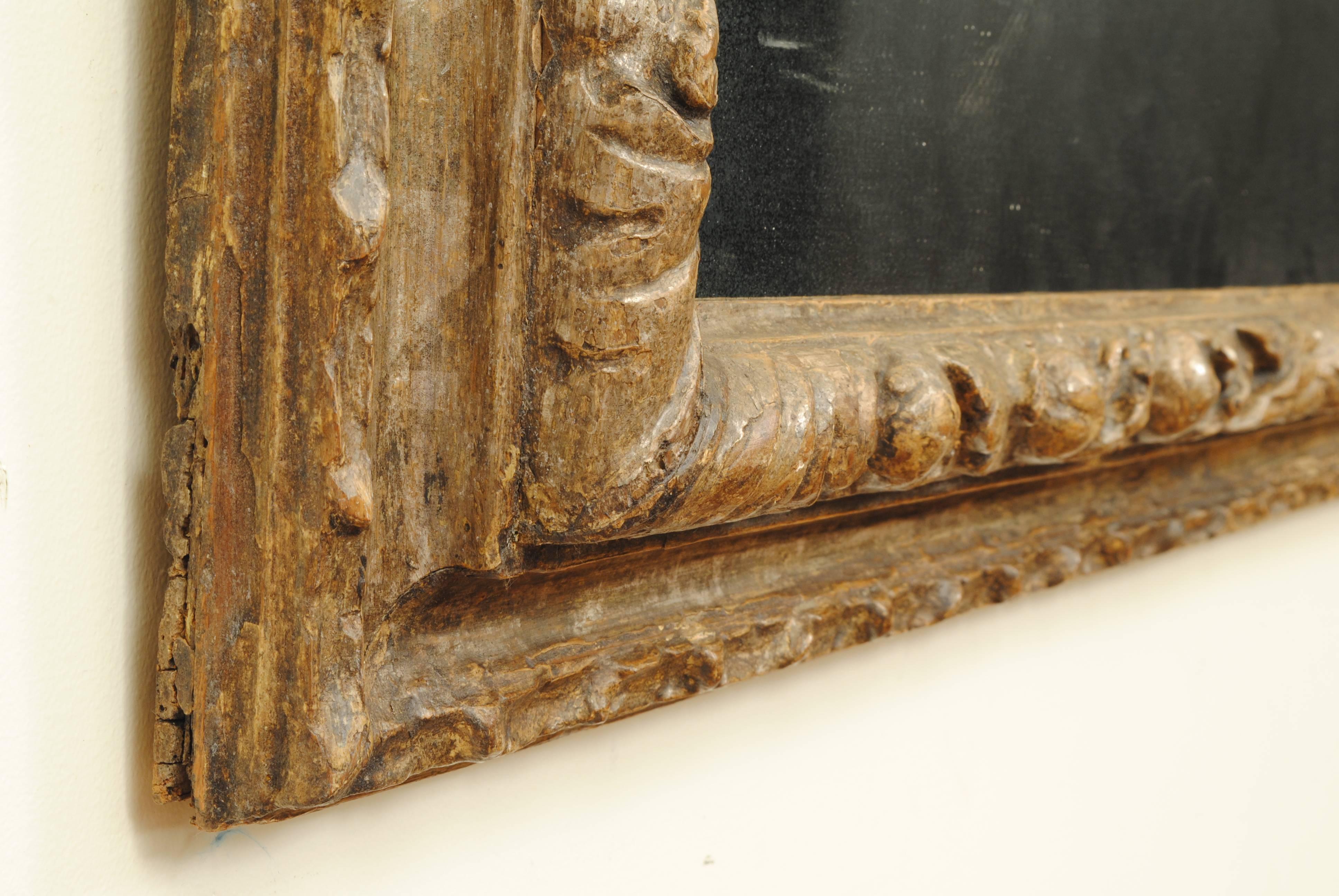 Pair of Italian Late Baroque Carved Silver Gilt Frames as Mirrors 1