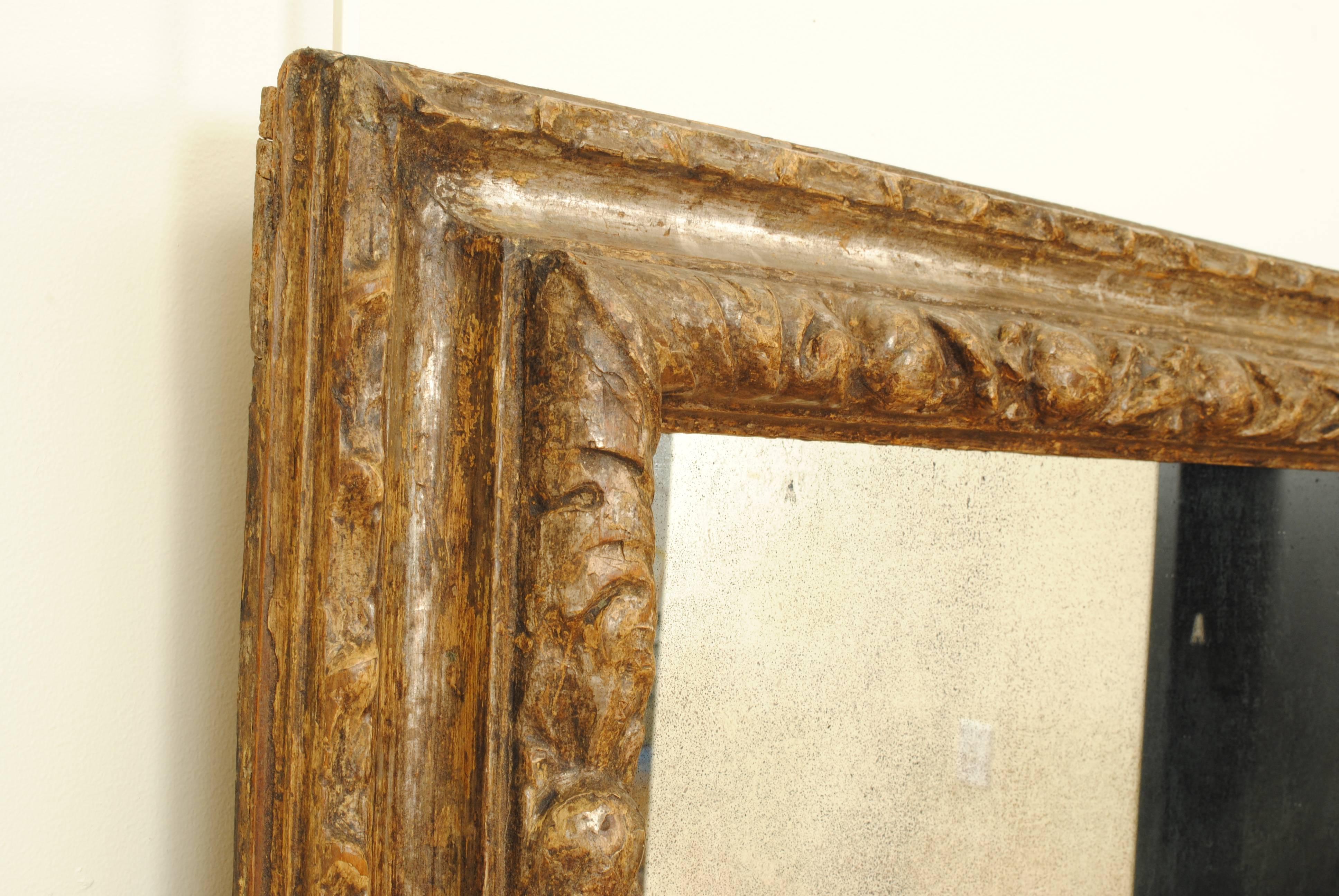 Pair of Italian Late Baroque Carved Silver Gilt Frames as Mirrors 2