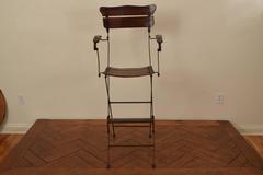 French Forged Iron and Wooden Folding Umpire's Chair, circa 1900
