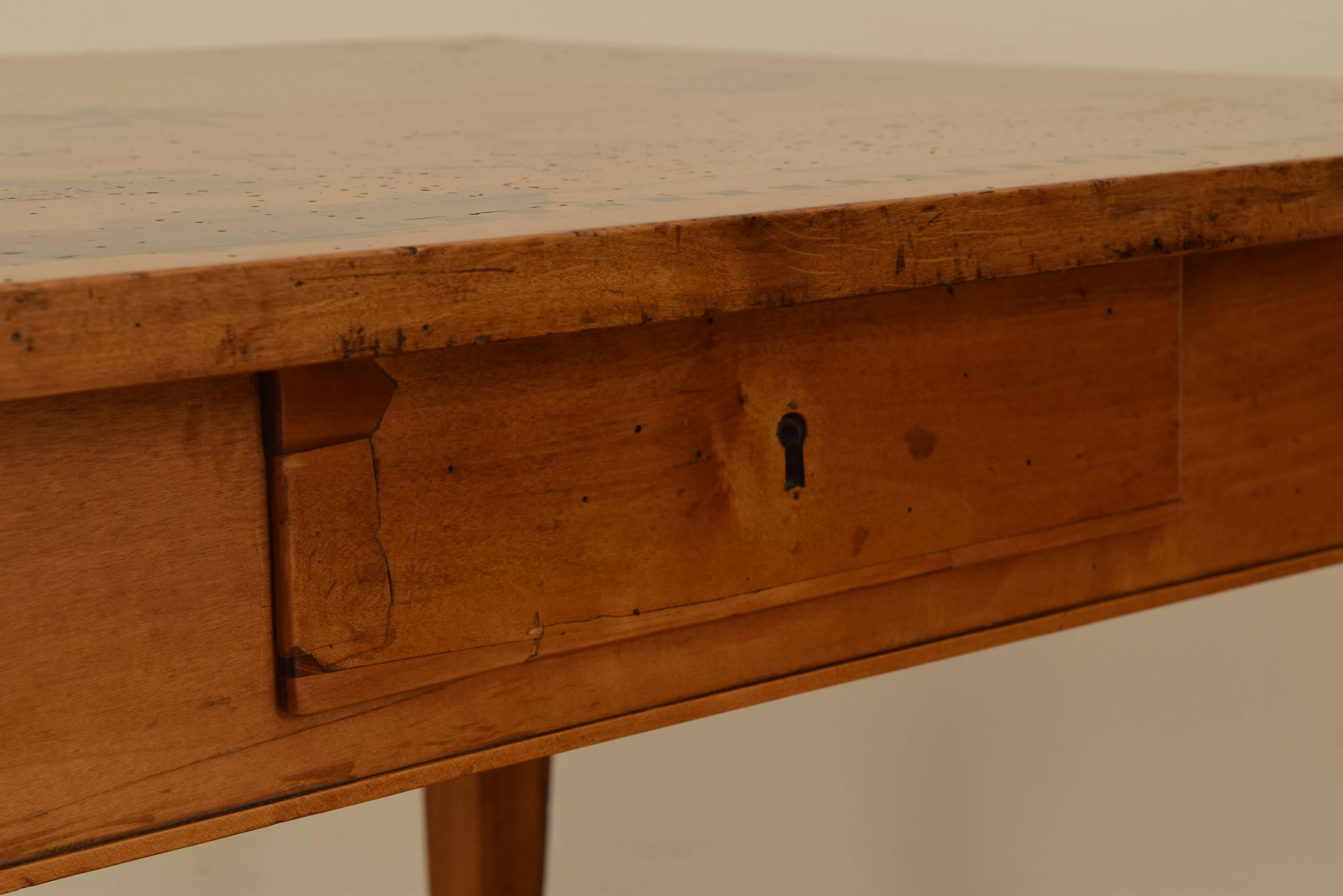 Early 19th Century Sicilian Fruitwood and Inlaid 1-Drawer Table, Late First Quarter of the 19th C.