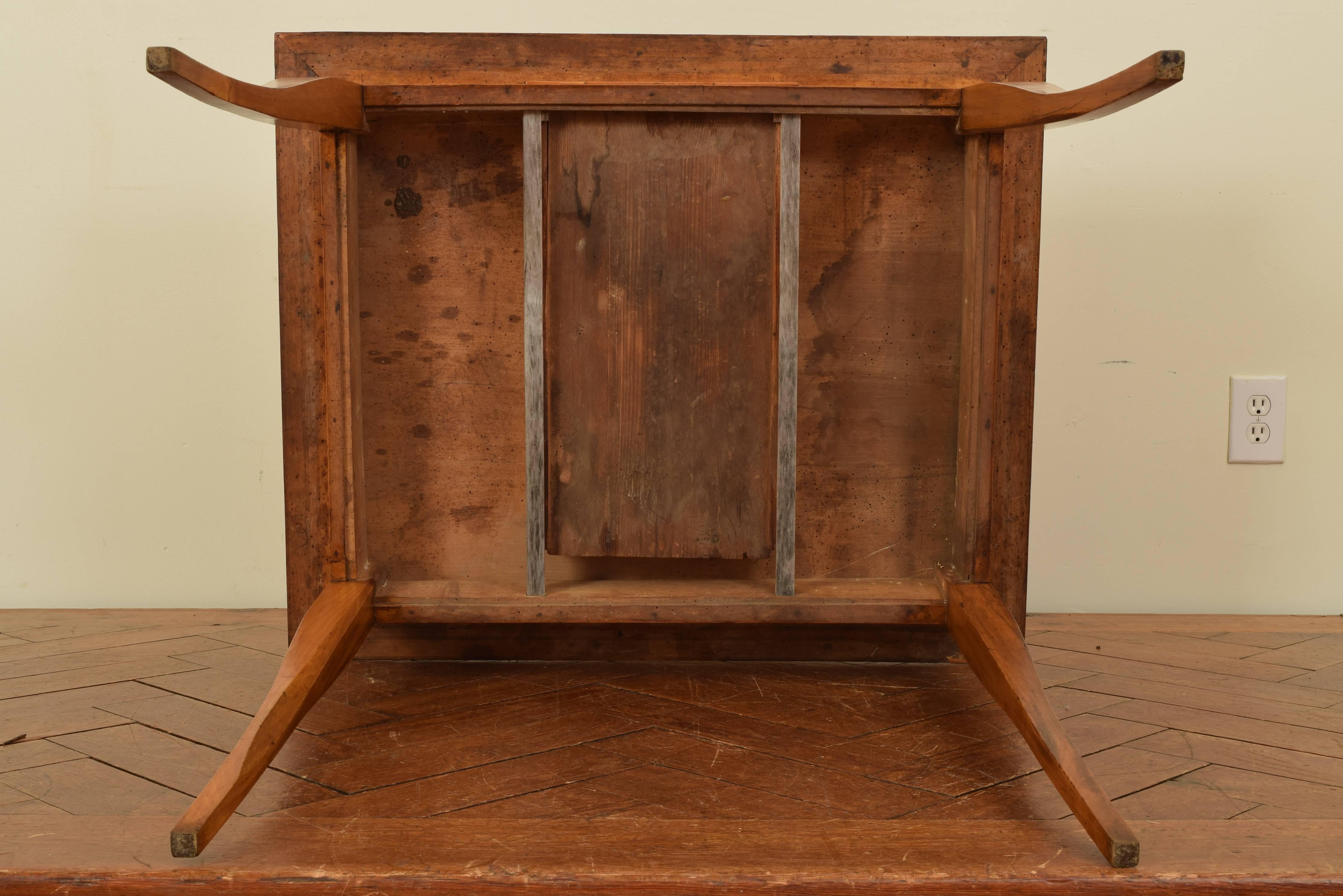 Sicilian Fruitwood and Inlaid 1-Drawer Table, Late First Quarter of the 19th C. 1
