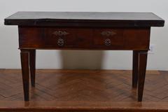 Spanish Walnut & Iron Neoclassical Folding Console and Dining Table