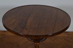 French Louis Philippe Turned Walnut and Burl Elmwood Circular Table