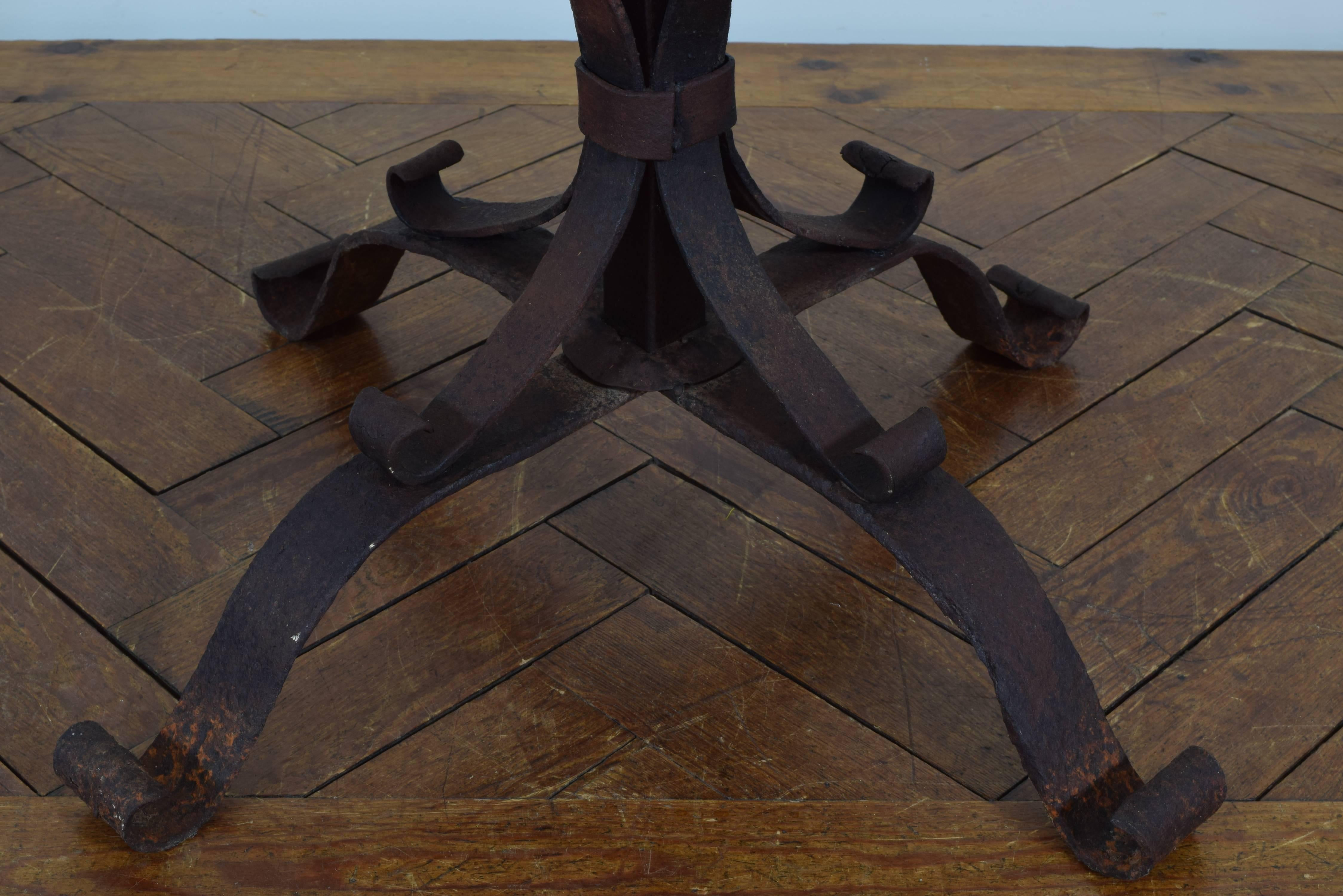 French Wrought Iron Banded and Wooden Circular Table, 19th Century or Earlier 4