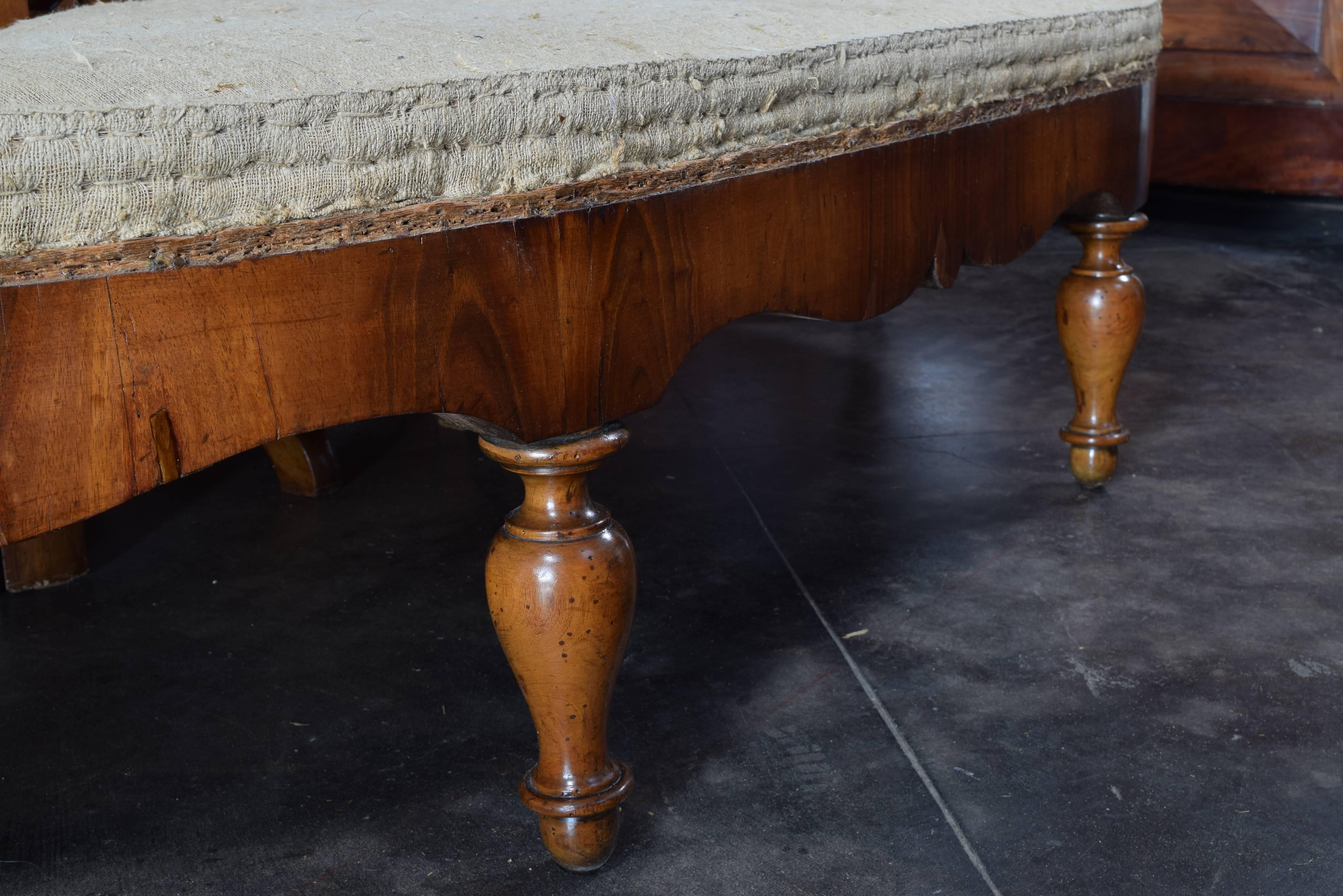 Italian Neoclassic Walnut & Walnut Veneer Borne, Interior Table, 19th Century 2