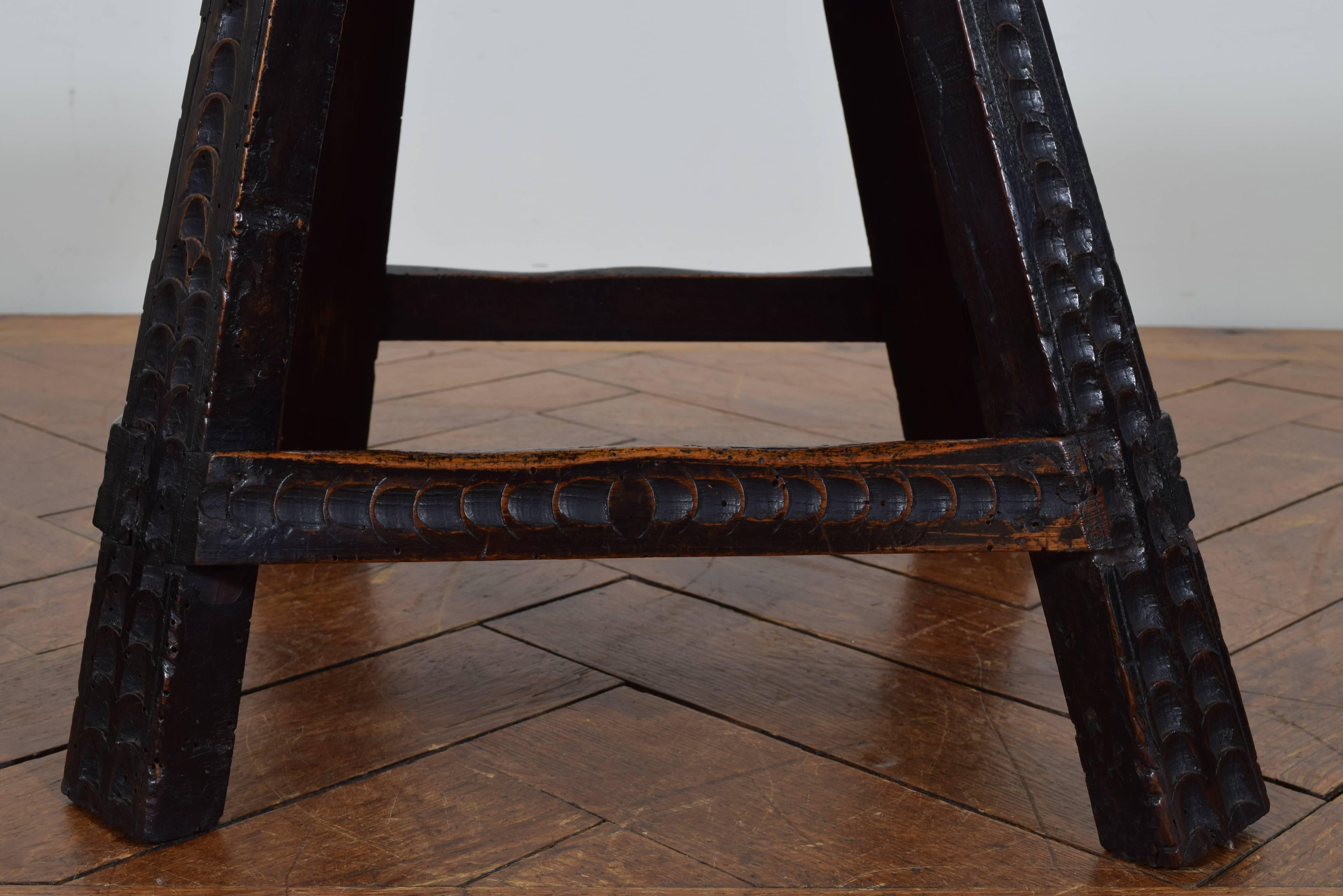 Italian Renaissance Style Carved and Ebonized Side Table, Late 19th Century 1