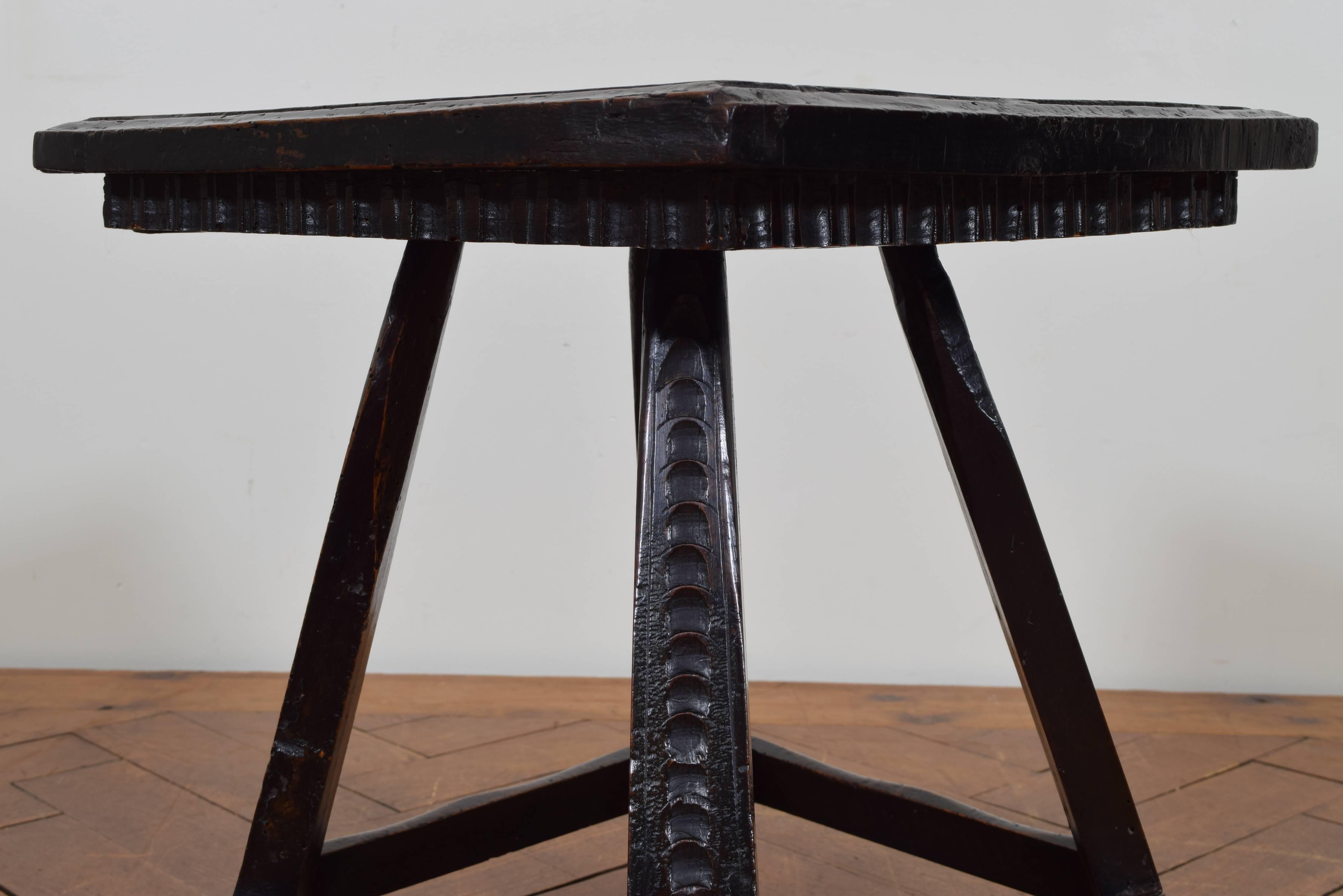 Italian Renaissance Style Carved and Ebonized Side Table, Late 19th Century 2