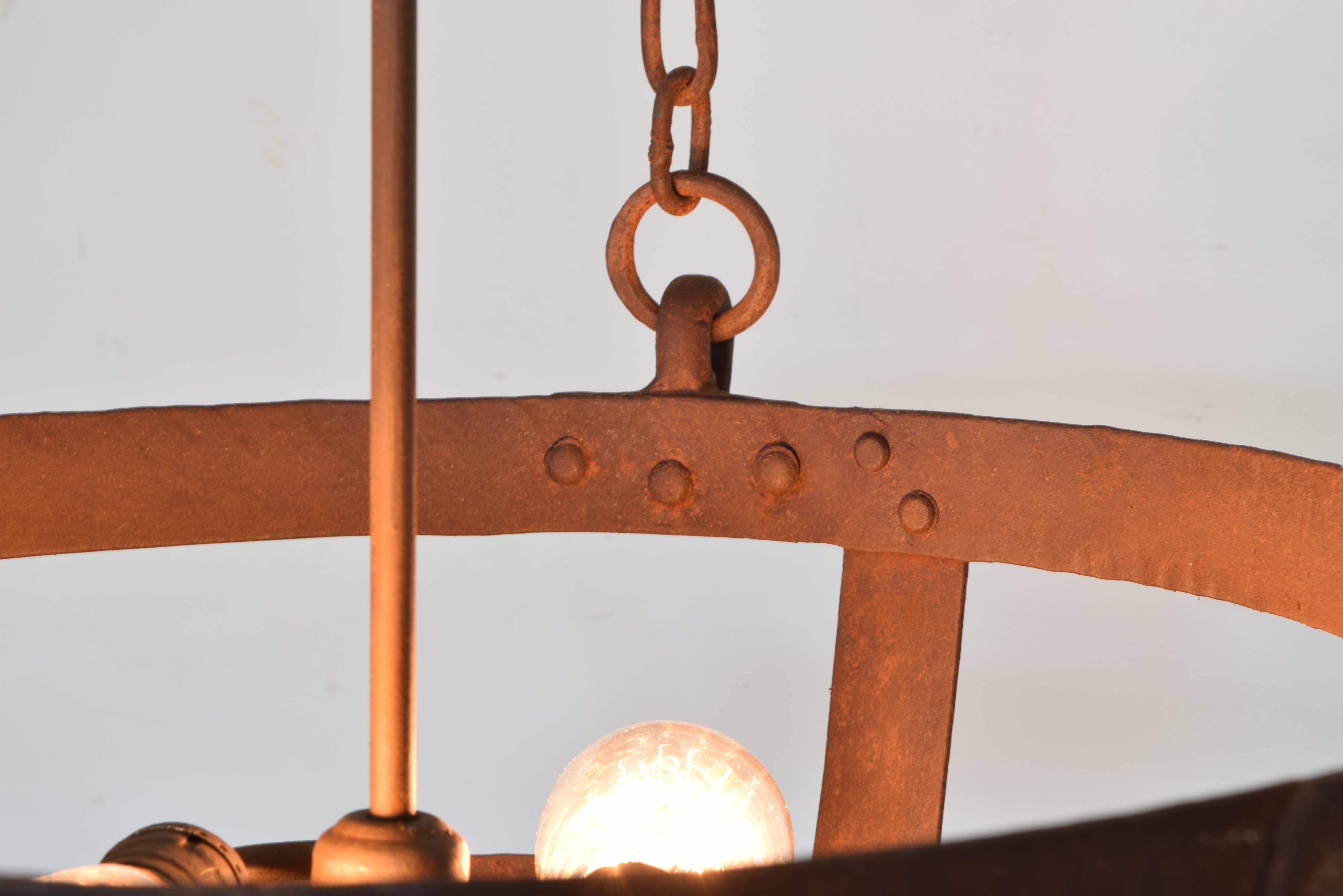 French Wrought Iron Hanging Lantern, 19th Century or Earlier, UL Wired 3