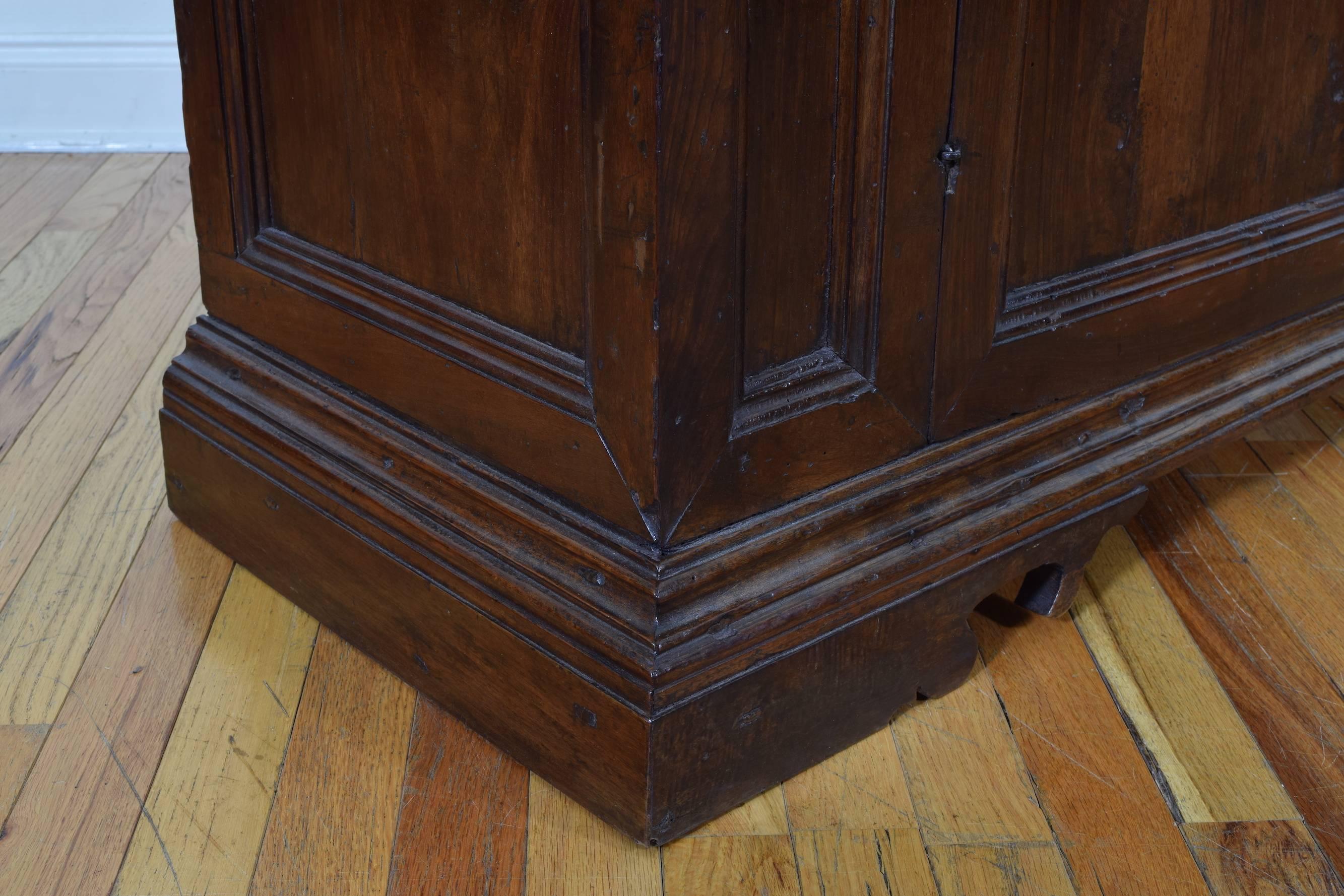 Italian, Tuscan, Baroque Walnut One-Drawer, Two-Door Credenza, Late 17th Century 5