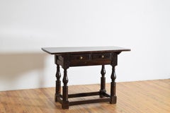 Italian, Bologna, Baroque Dark Walnut 2-Drawer Table, last quarter 17th century