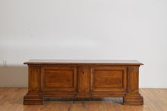 Italian, Emiliana, Barque Period Light Walnut Cassone, 2nd quarter 17th cen.