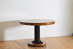 Italian, Lombardia, Neoclassic Walnut, Ebonized, and Inlaid Center Table, c.1825