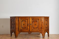Italian, Piemontese, Neoclassic Fruitwood 4-Door Scantonata Credenza, ca. 1815