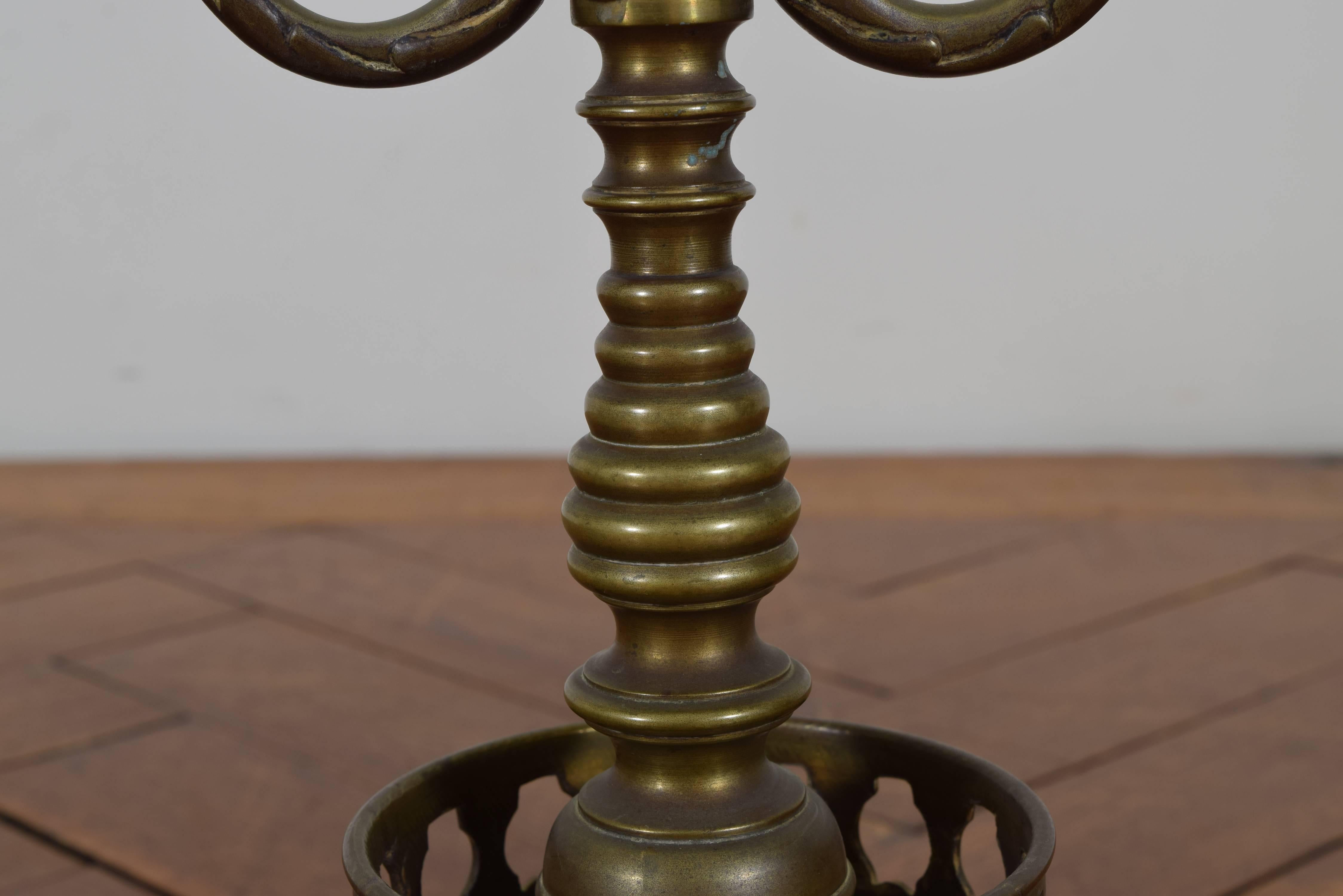 Pair of French Renaissance Style Brass Candelabrum, 19th Century 5