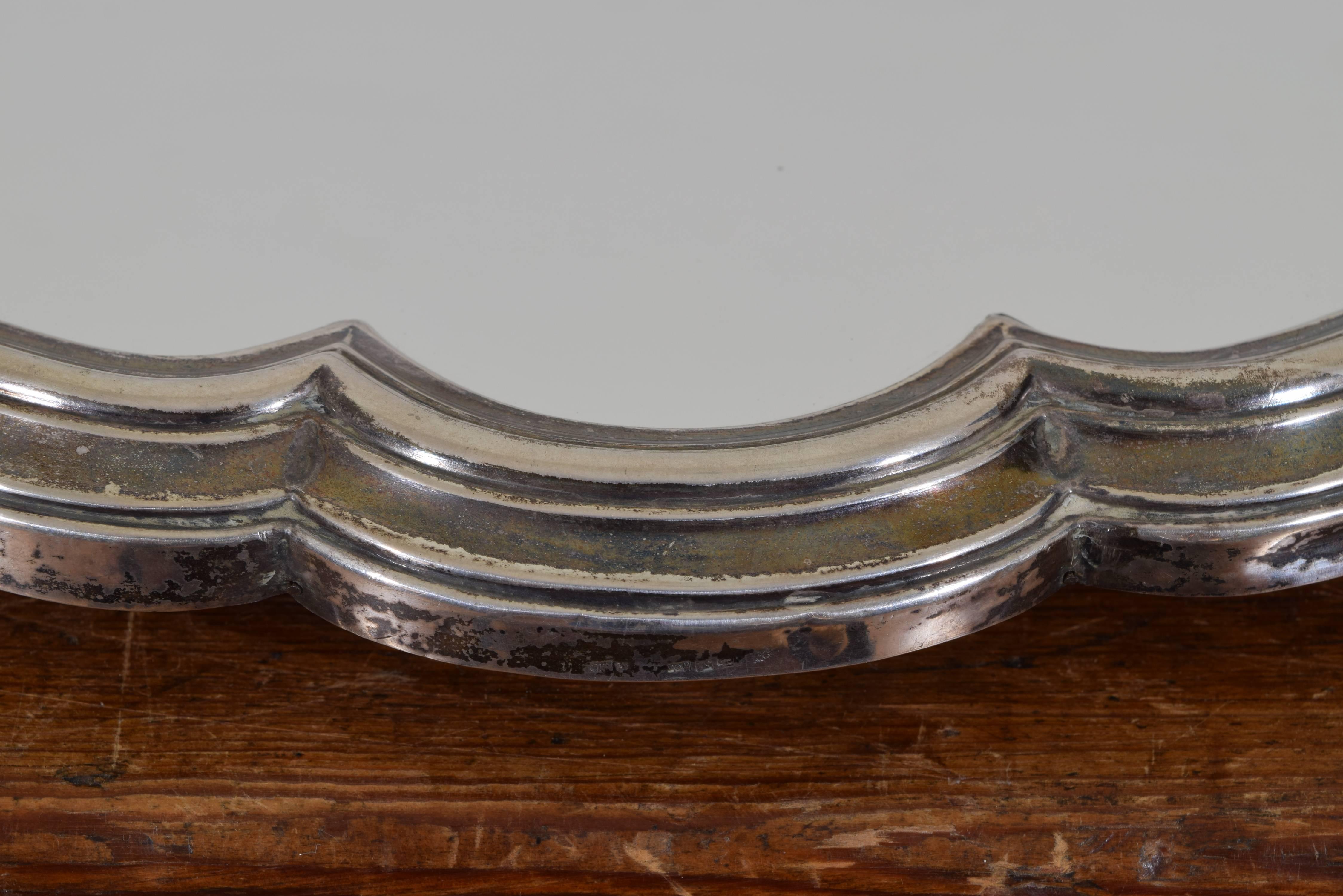 Rococo Silver Plated Mirrored Tray, Continental, Early 20th Century