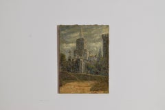 French Oil on Canvas: Cathédrale Notre-Dame des Doms d'Avignon, 2nd half 19th c.