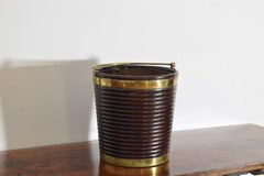 English George III Period Brass Bound Mahogany Peat Bucket, 18th to 19th Cent.
