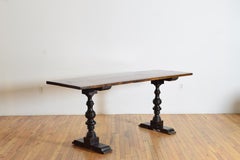 Italian Baroque Period Walnut Trestle Form Table, early to mid 17th century