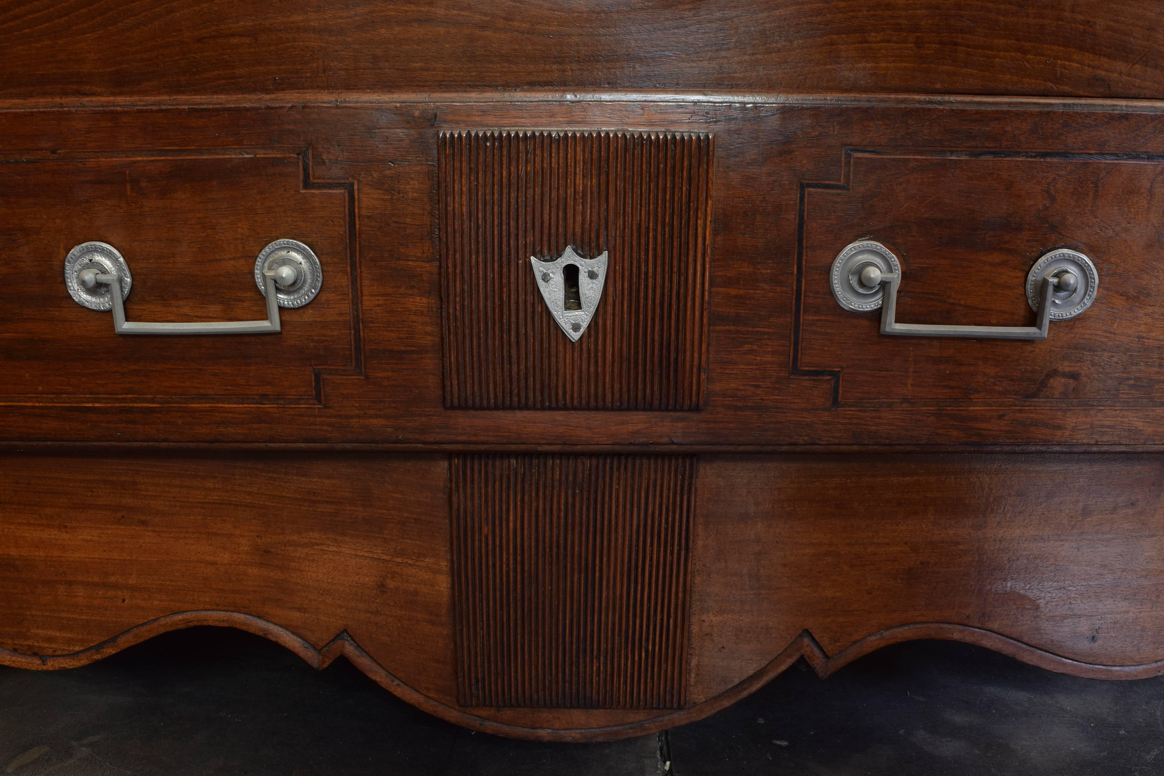 Tall Louis XV Period Walnut Armoire with Two-Drawer, 3rd Quarter 18th Century For Sale 1