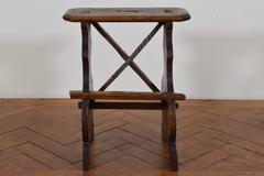 Rare Italian Baroque Dark Pinewood Work Bench with Footrest, 17th Century