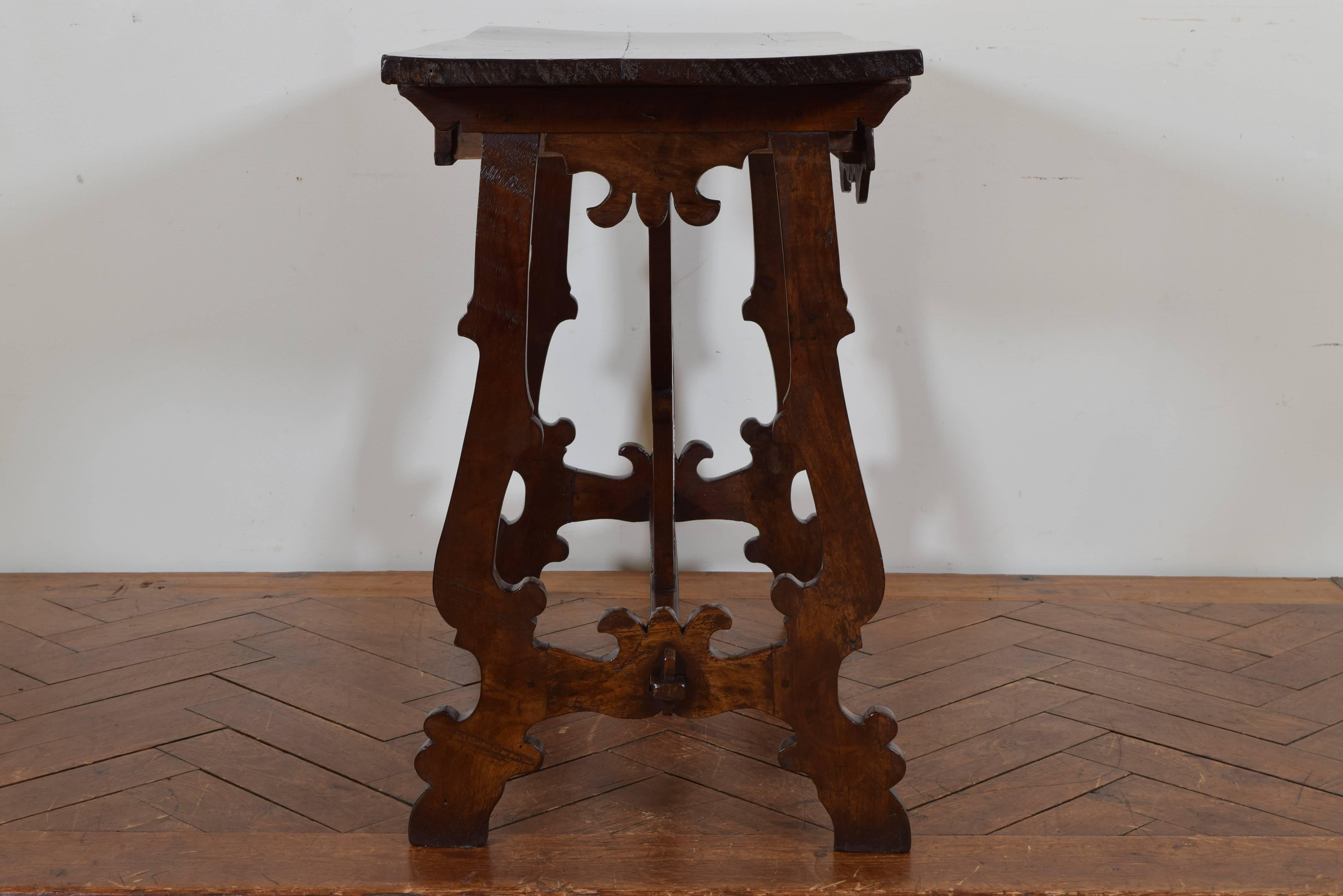 Tuscan Baroque Carved Walnut One-Drawer Console or Writing Table In Excellent Condition In Atlanta, GA