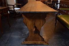 Long Alpine North Italian or Swiss Pinewood Hall or Dining Table, 19th Century