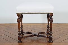 French Turned Walnut Bench in the Louis XIII Style, Second Half of 19th Century