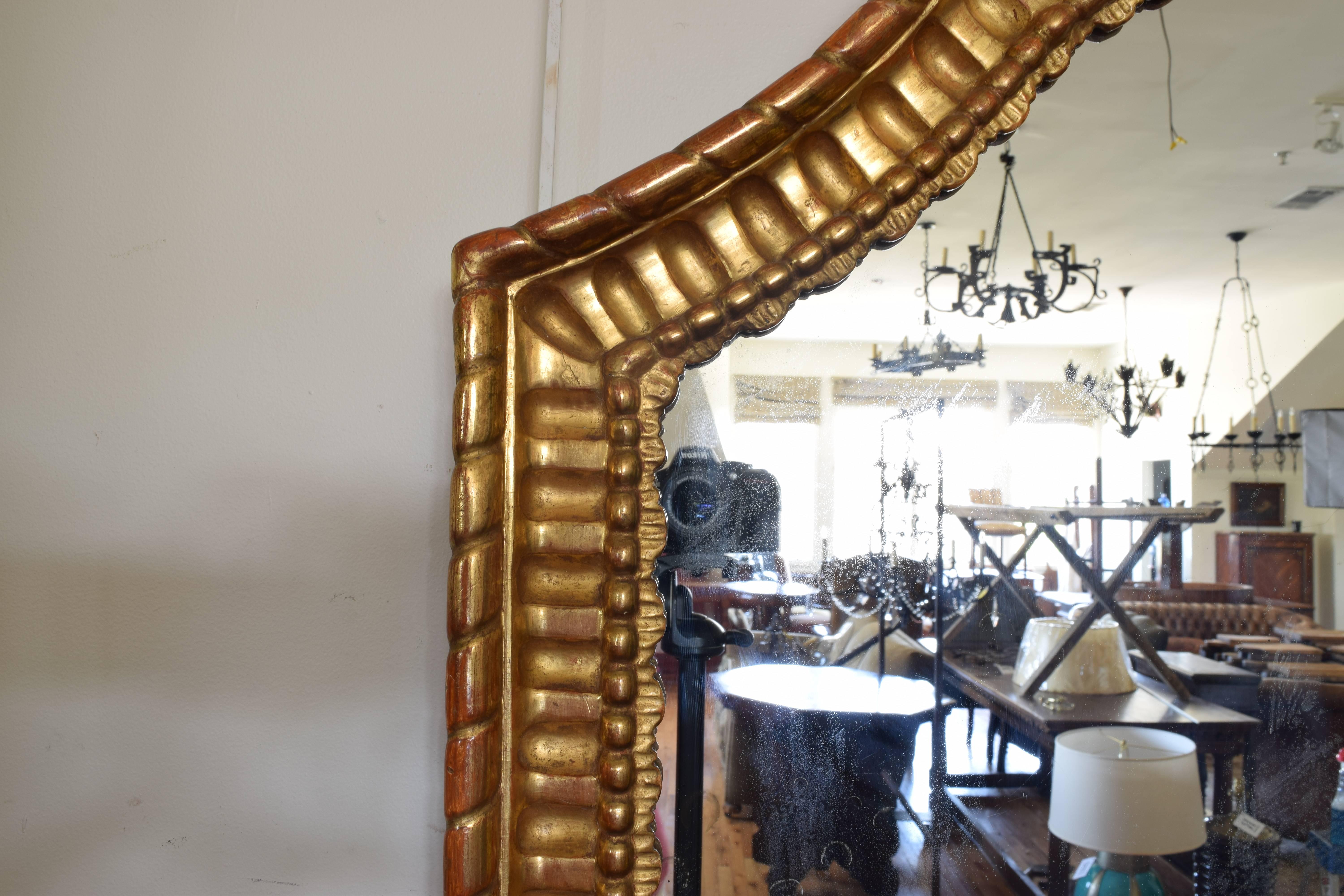 Rococo Revival Italian Rococo Style Tall Carved Giltwood Mirror, Mid-19th Century