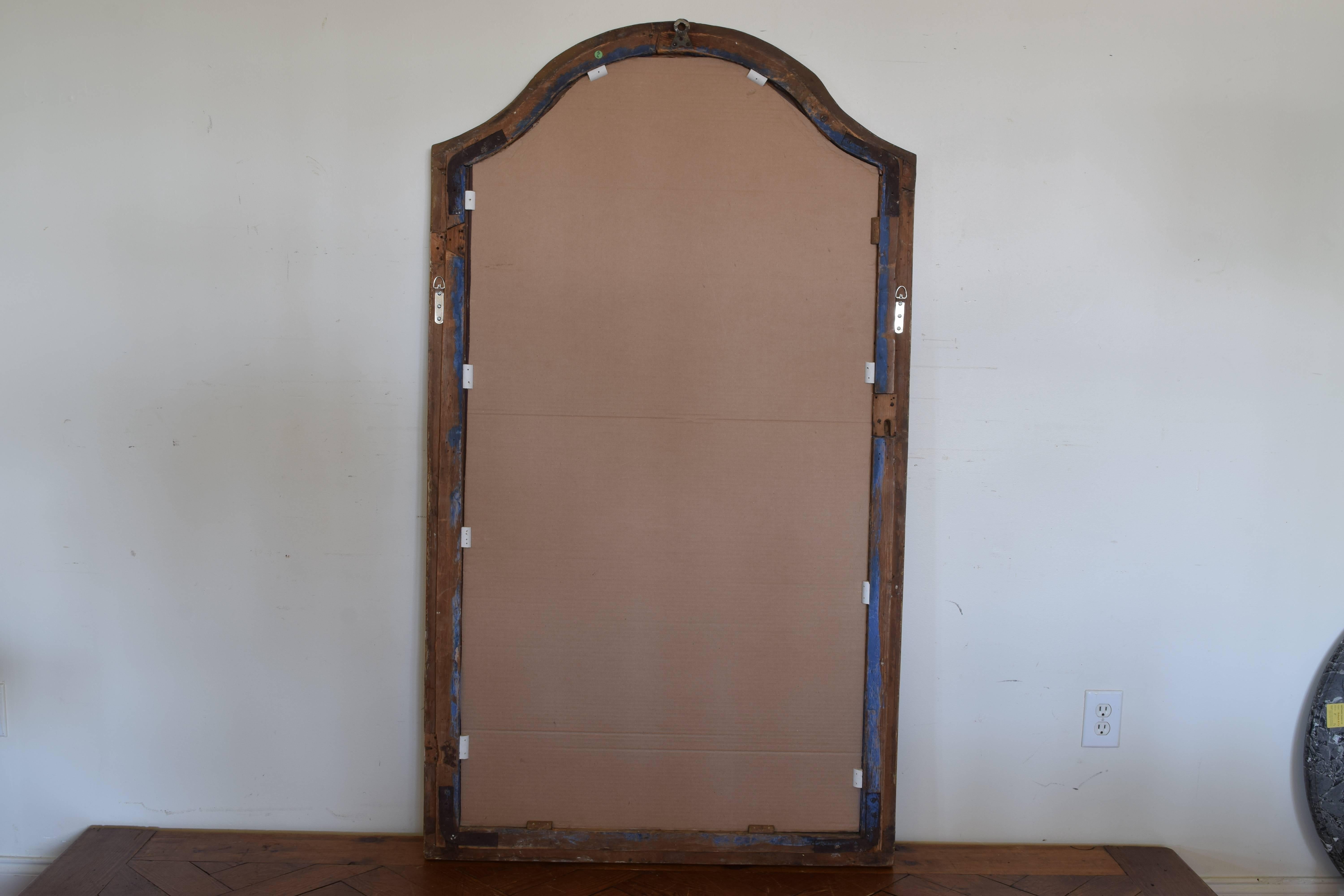 Late 19th Century Italian Rococo Style Tall Carved Giltwood Mirror, Mid-19th Century