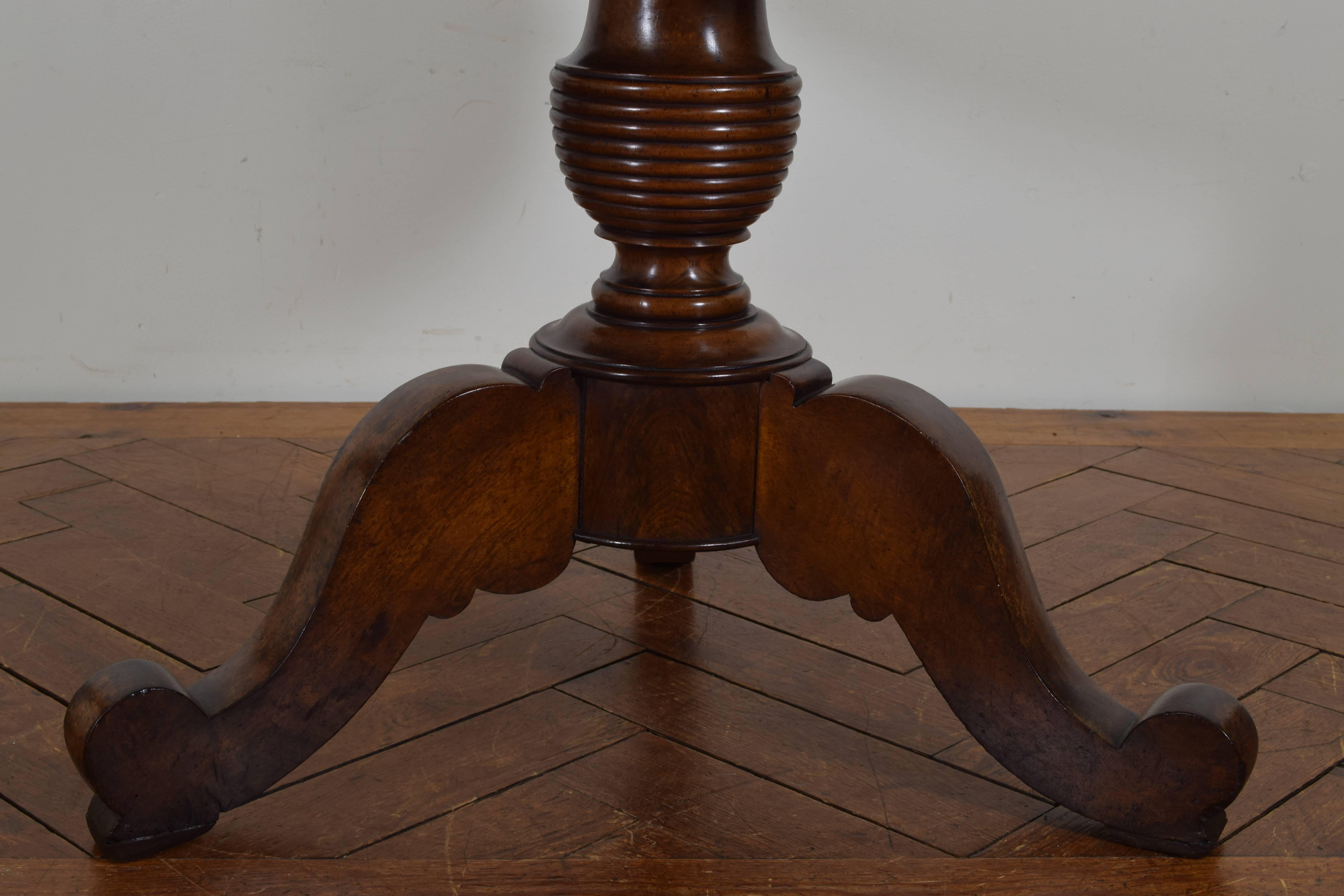 French Louis Philippe Walnut Centre Table with Turned Support, Mid-19th Century 2