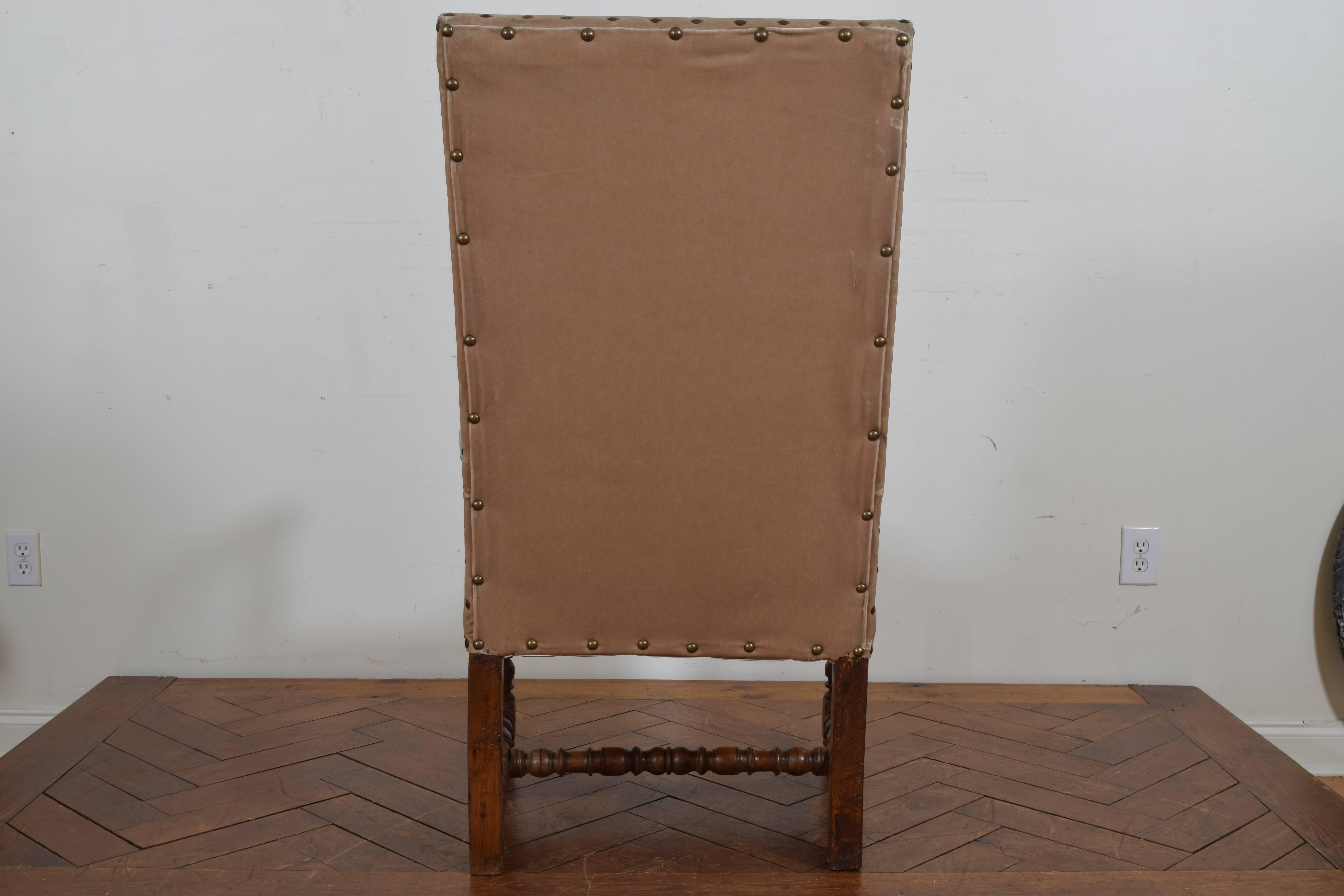 French Walnut and Upholstered Fauteuil, 18th Century In Excellent Condition In Atlanta, GA