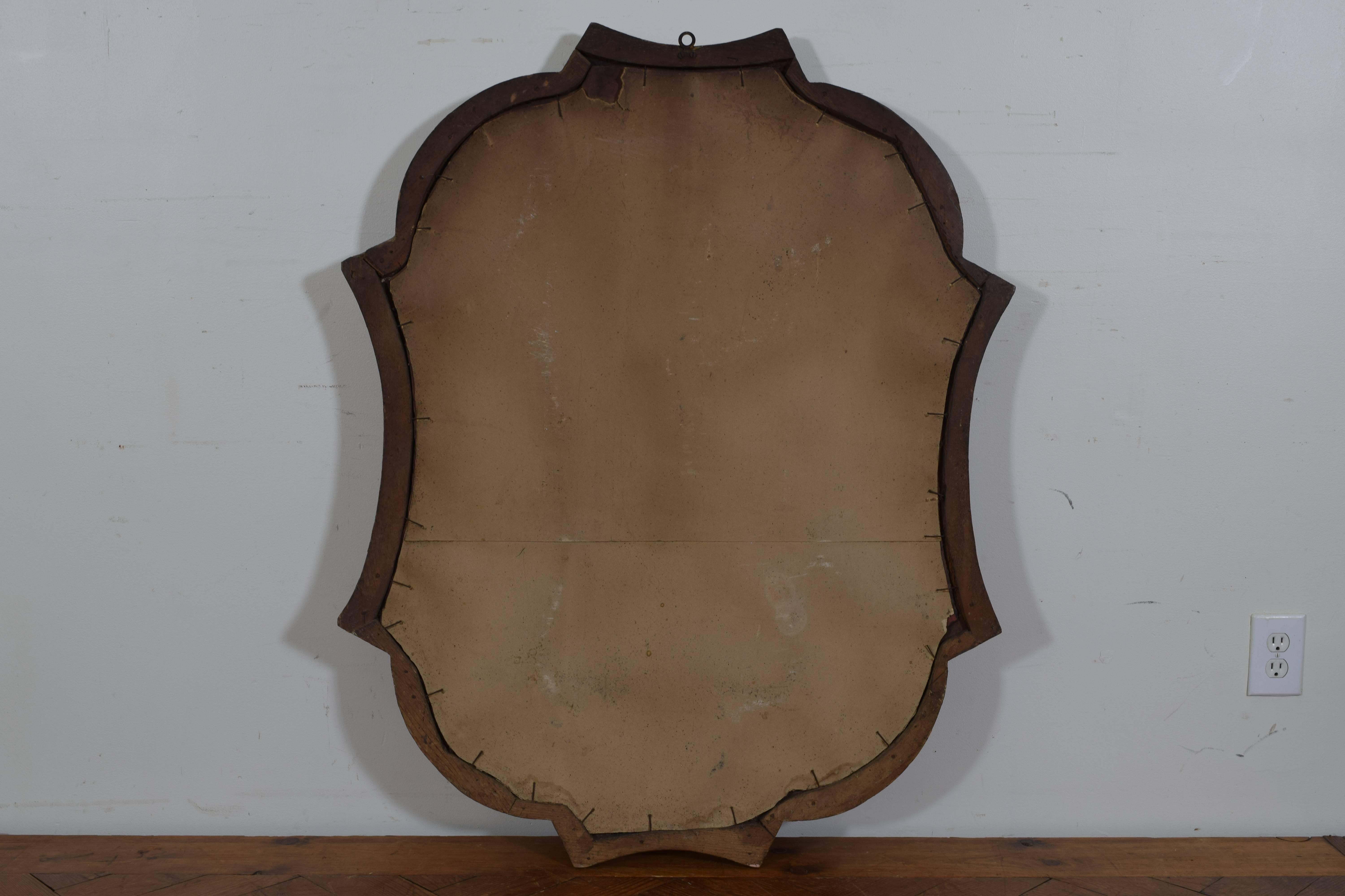 Mid-19th Century Italian Carved Giltwood Rococo Style Wall Mirror, 19th Century