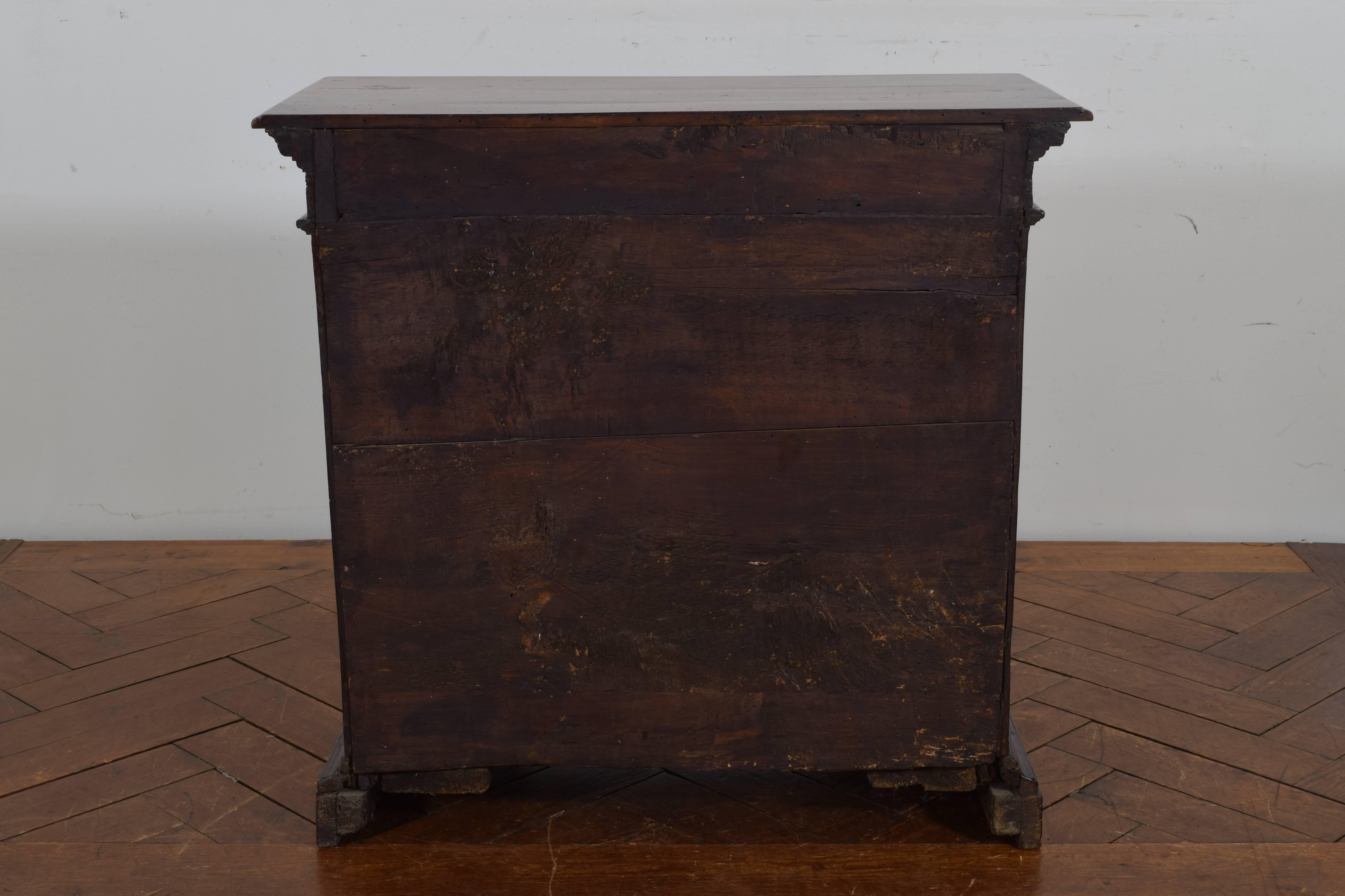 Italian Walnut and Brass-Mounted Credenza, 17th-18th Century In Excellent Condition In Atlanta, GA