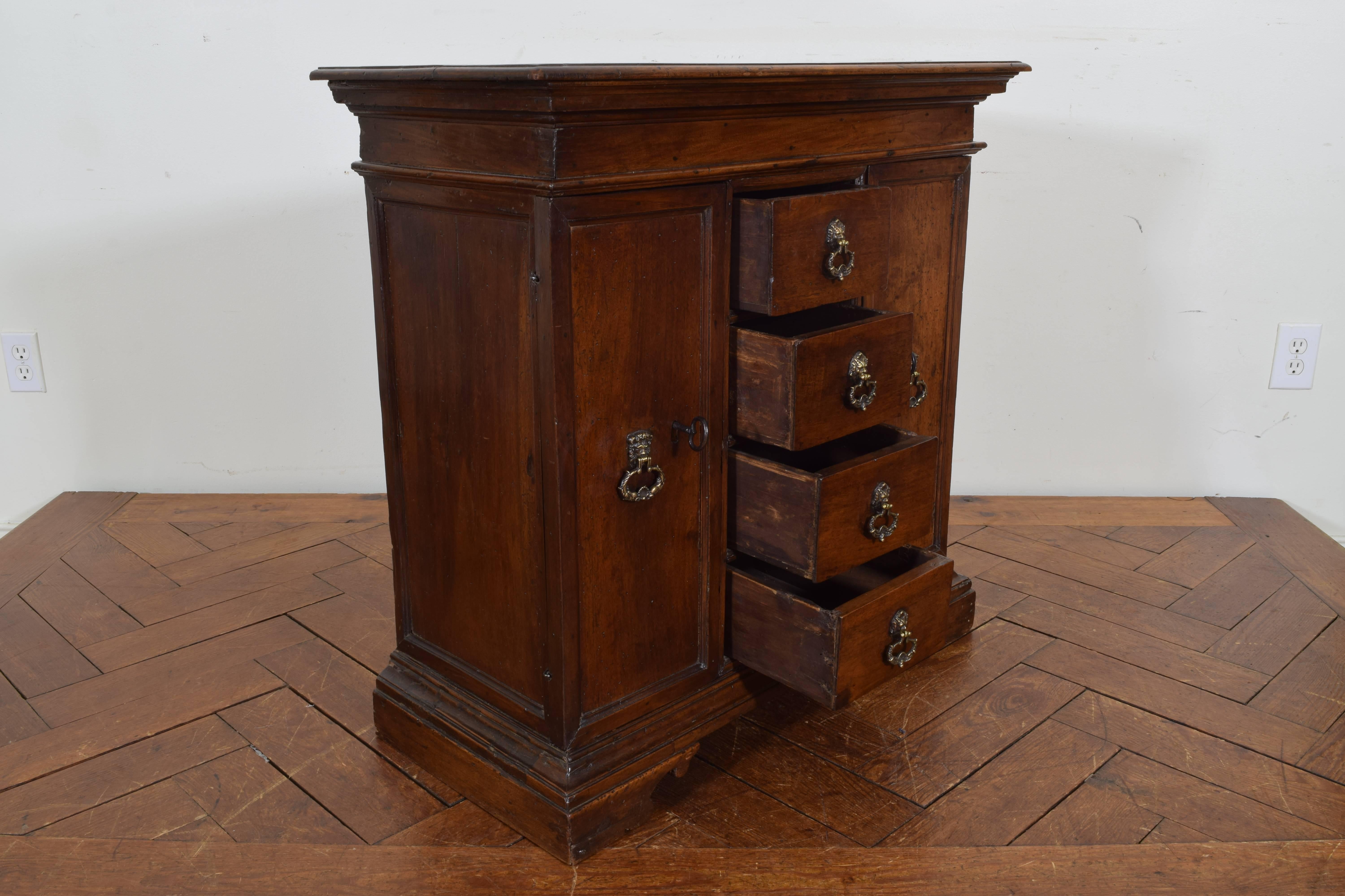 Italian Walnut and Brass-Mounted Credenza, 17th-18th Century 2