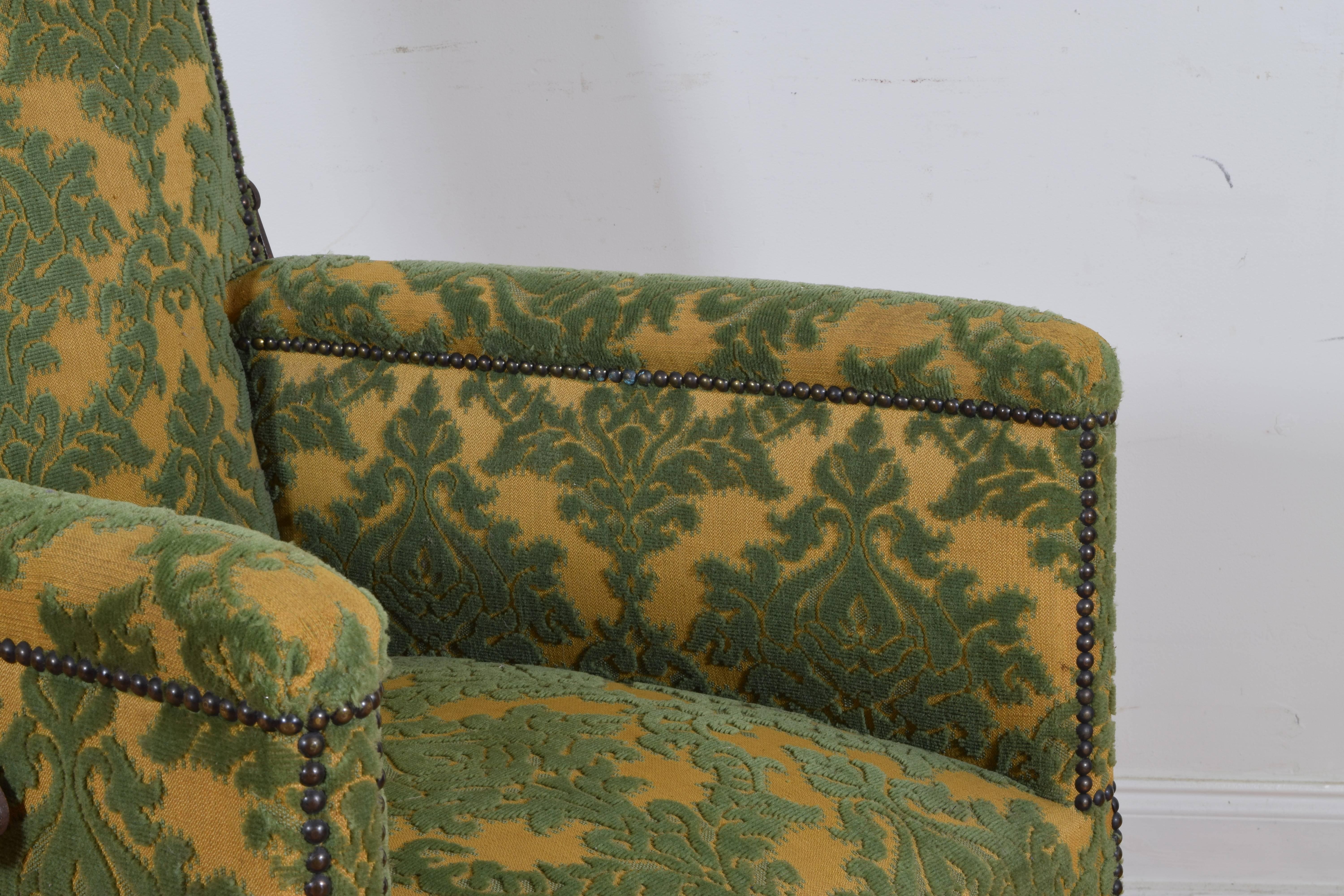 Large Louis XIII Period Dark Oak and Upholstered Bergere Inclinable 1
