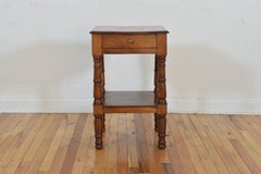 French Walnut Louis Philippe Two Tier Side Table, ca. 1840